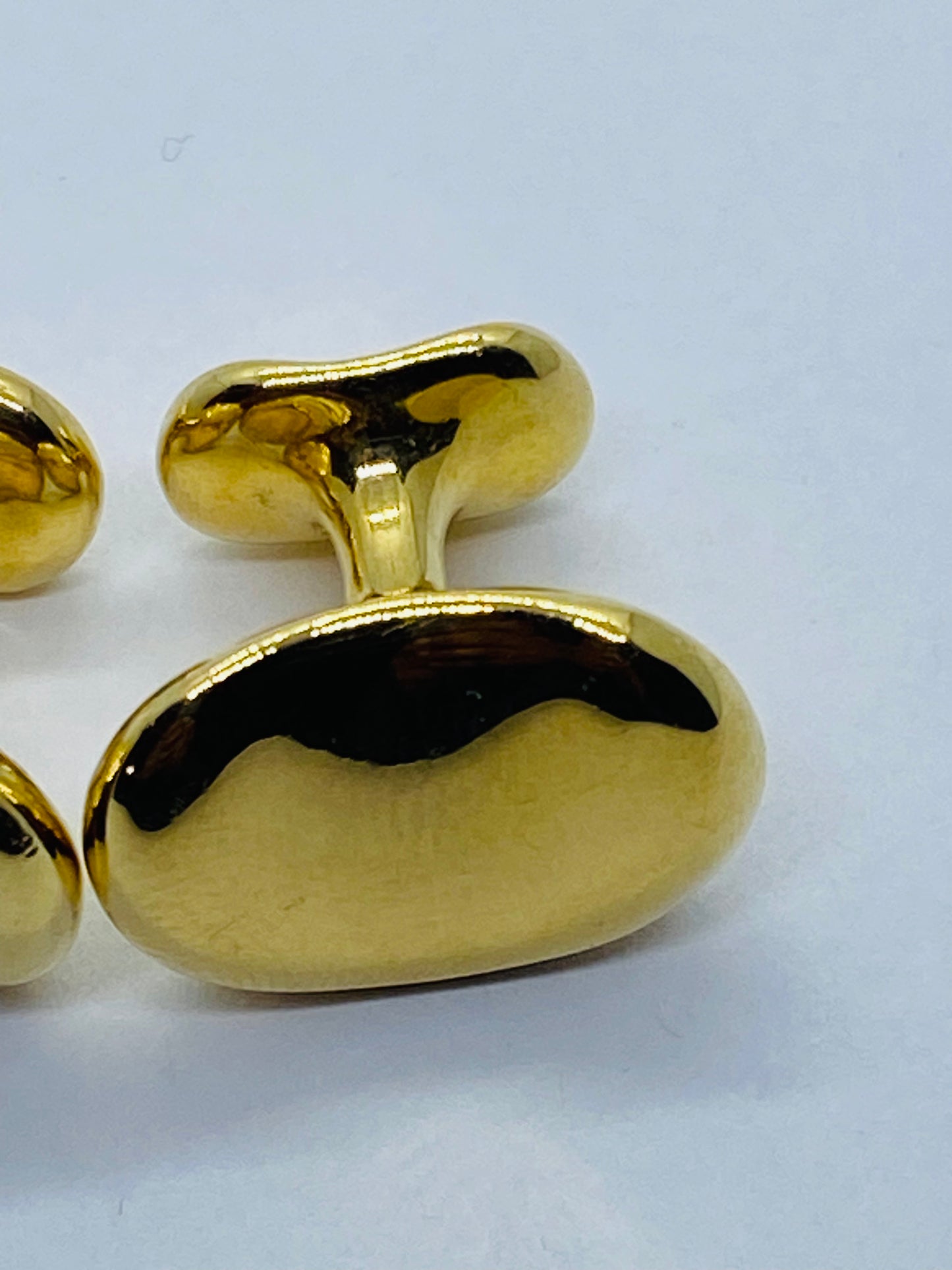 TIFFANY & CO SOLID 18KT 750 YELLOW GOLD ELSA PERETTI BEAN SHAPED CUFFLINKS CUFF