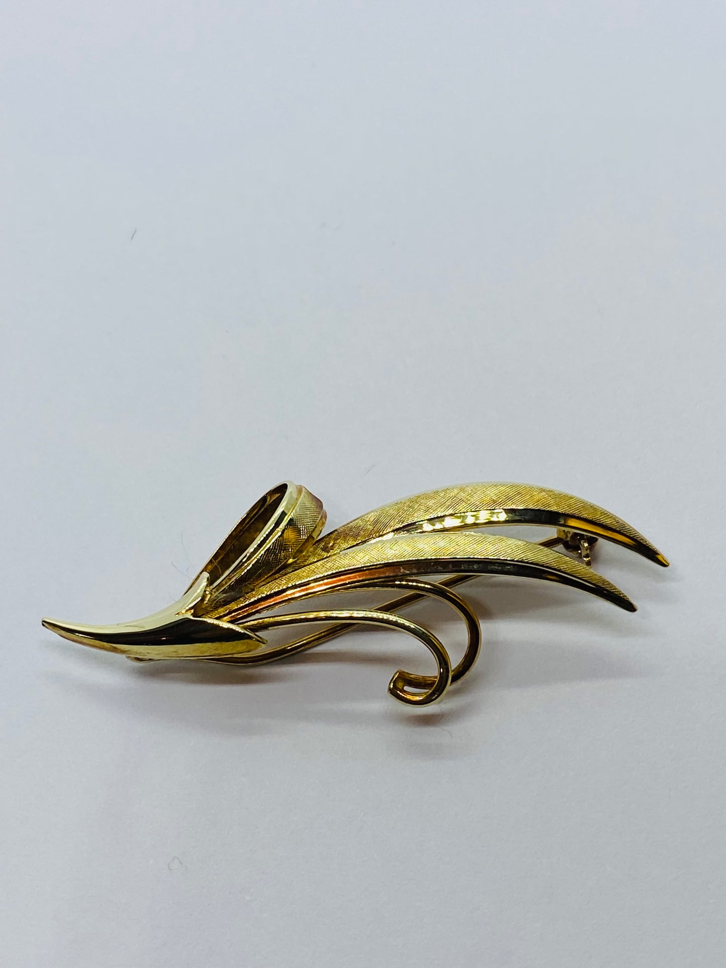 TIFFANY & CO 2 INCH 14K LEAF FLOWER FLORAL PIN BROOCH T&CO RARE VINTAGE
