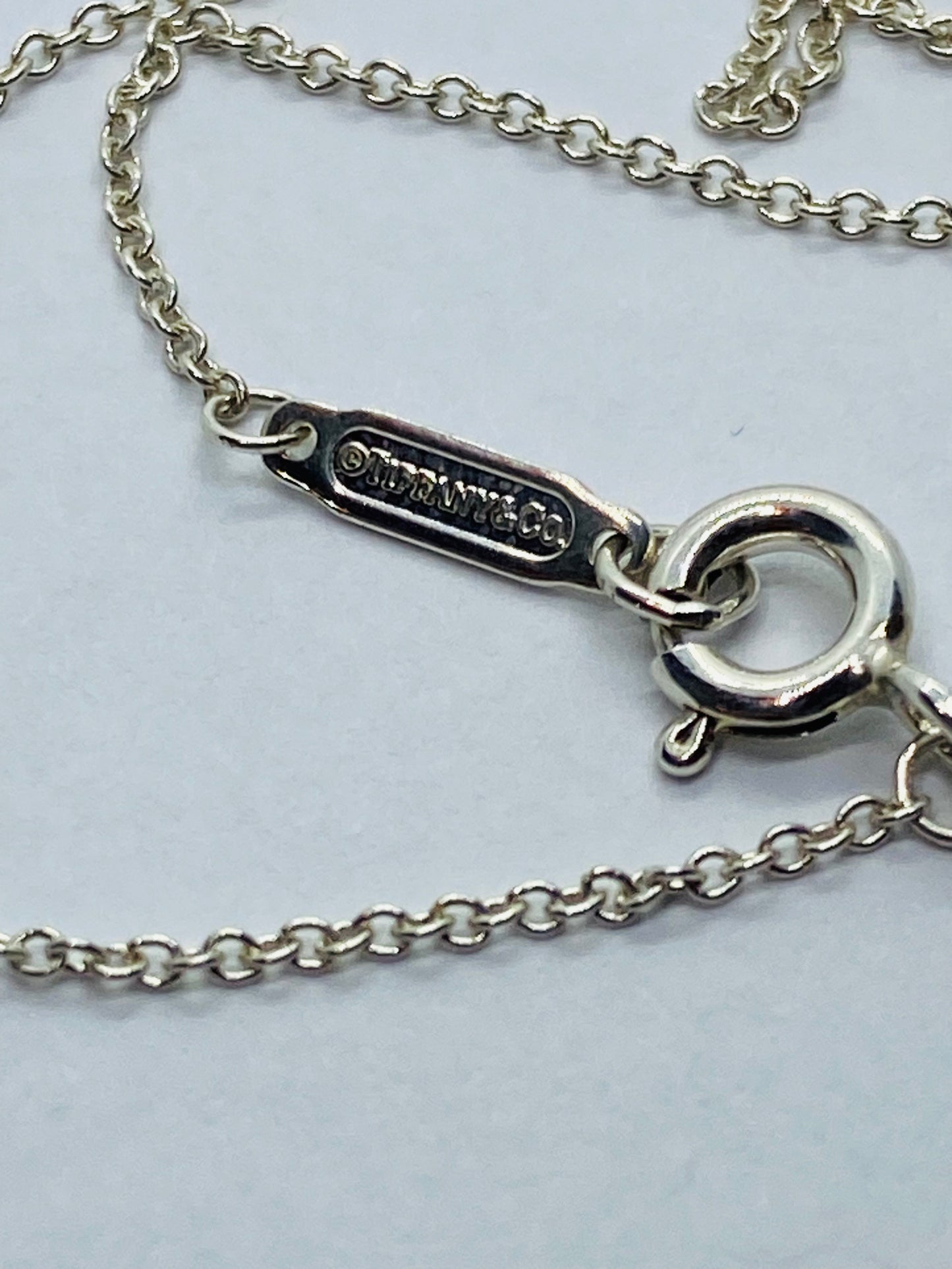 Tiffany & Co Sterling Silver Open Heart Clasp Pendant 26x23mm 16” Necklace Read!
