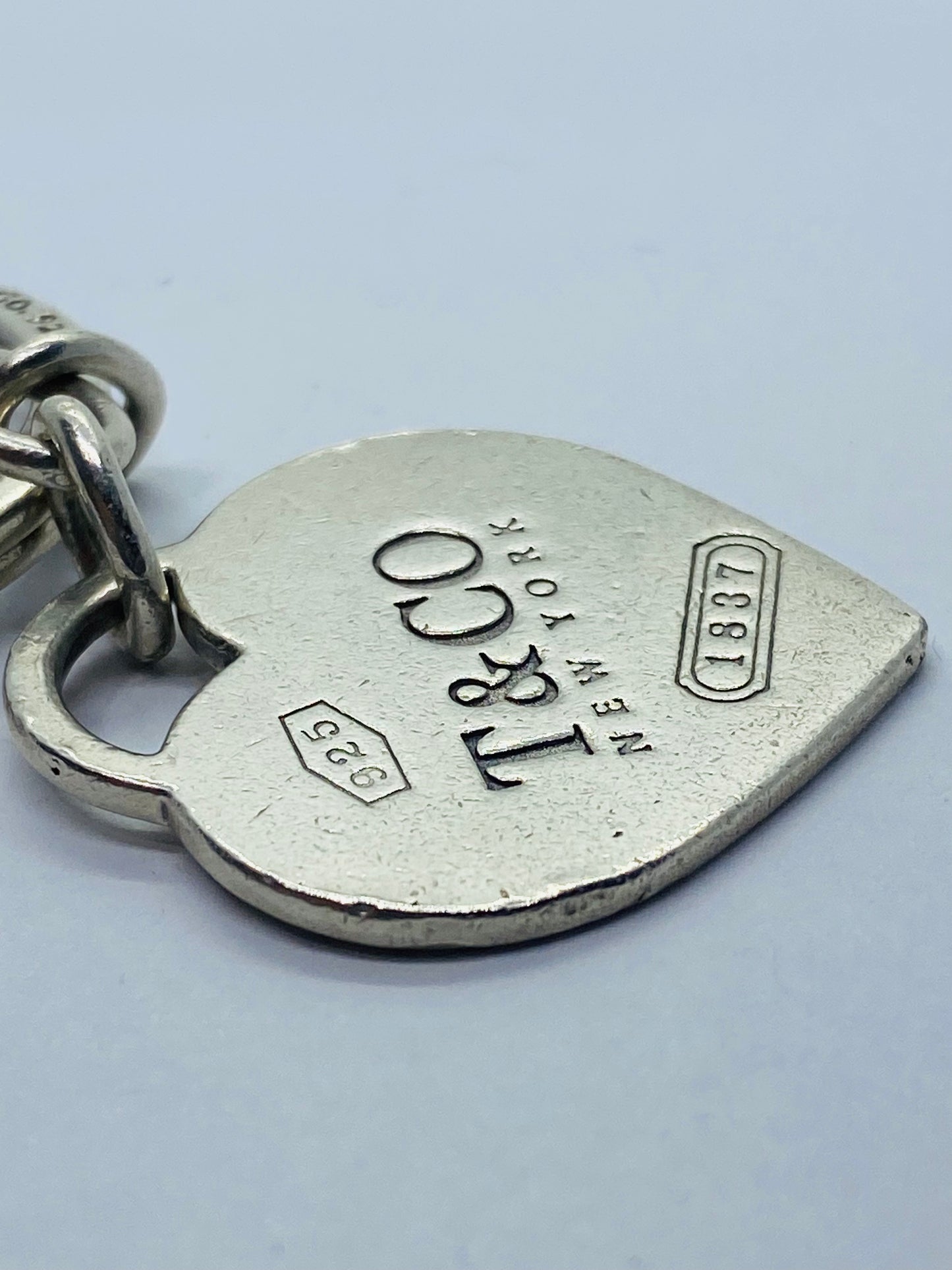 Rare Tiffany & Co Vintage Sterling Silver T & Co New York Heart 1837 Key Chain