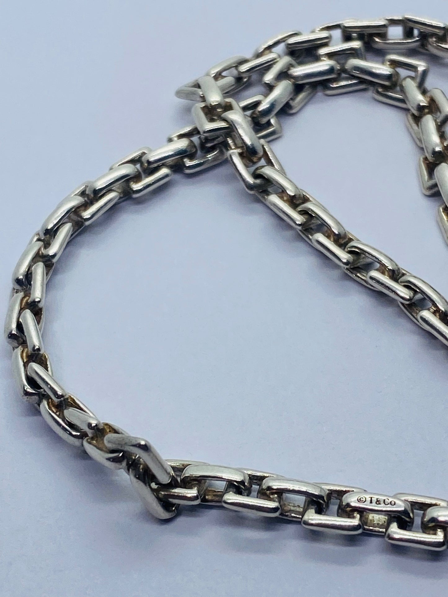 Tiffany & Co 925 Sterling Silver Box Link Chain 16" 5mm Wide