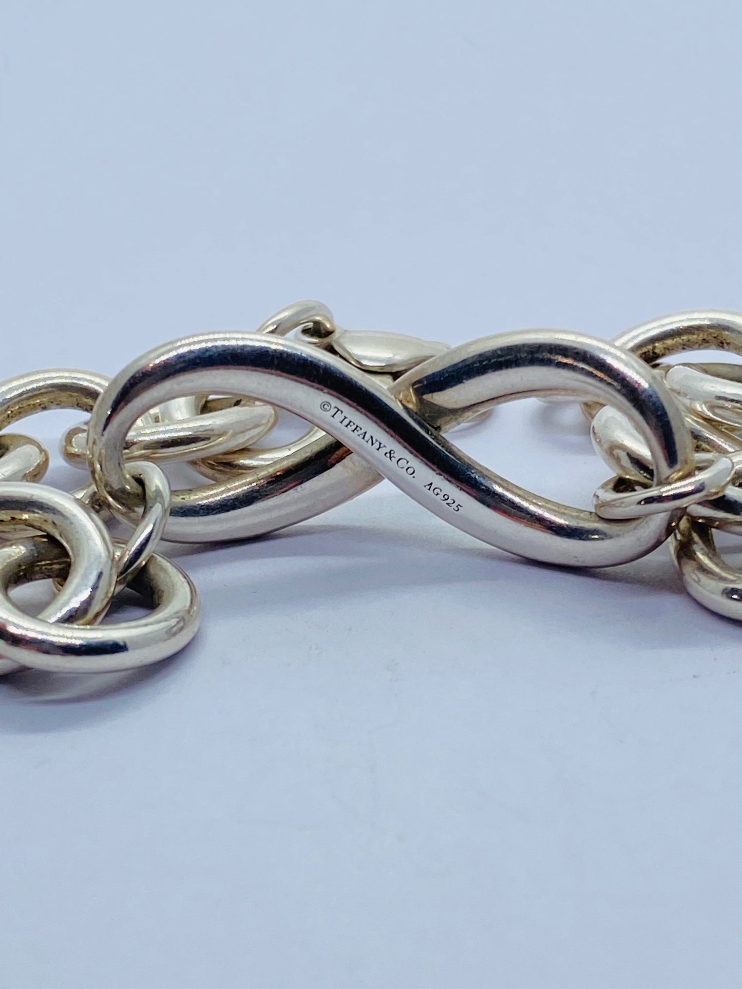 AUTHENTIC TIFFANY & CO INFINITY LINK BRACELET 7.75” STERLING SILVER 925 CHUNKY