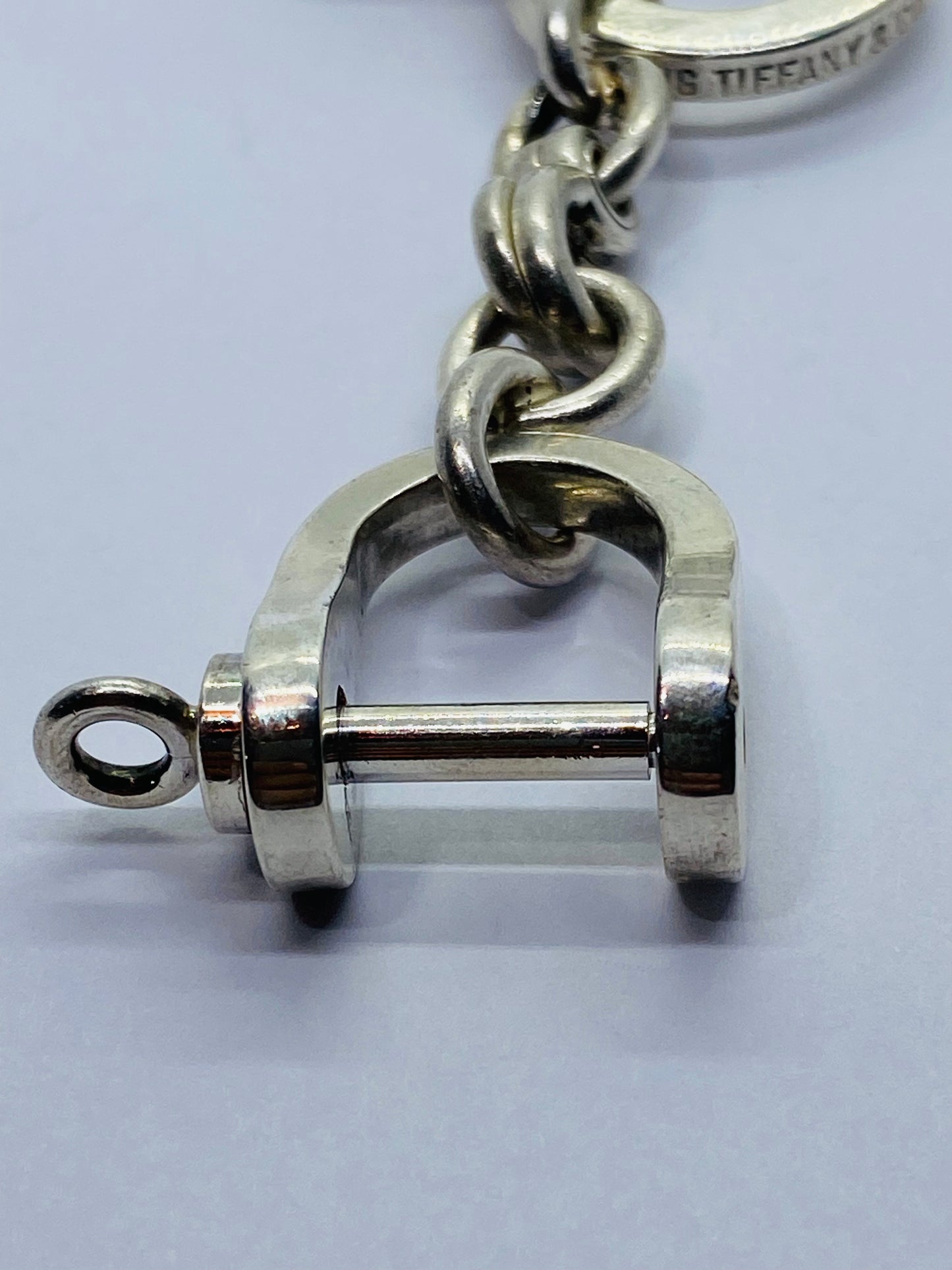 Tiffany & Co Silver Shackle Key Ring Keychain Rare Gift Love Statement Pouch Box