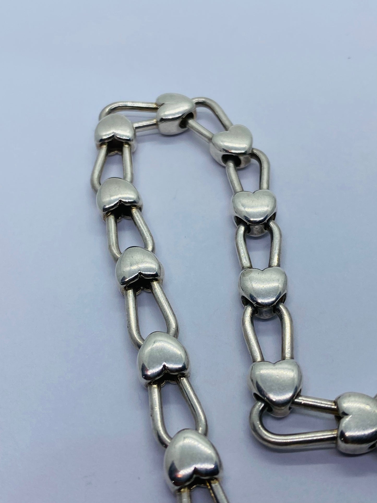 Tiffany & Co Silver Gold Heart Link Padlock Necklace 16.5” Pouch Box