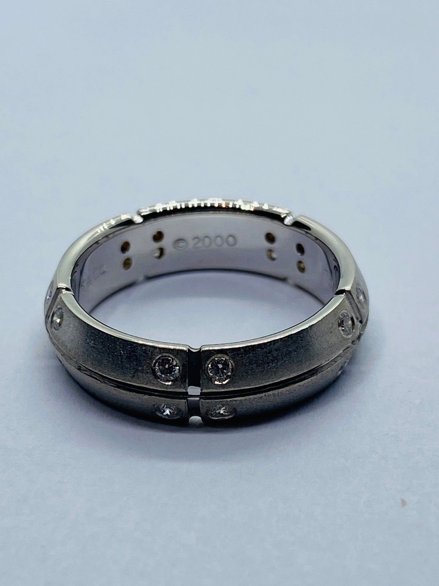 Tiffany & Co. 2000 Stream America 18K White Gold Diamond Band Ring - Size 5
