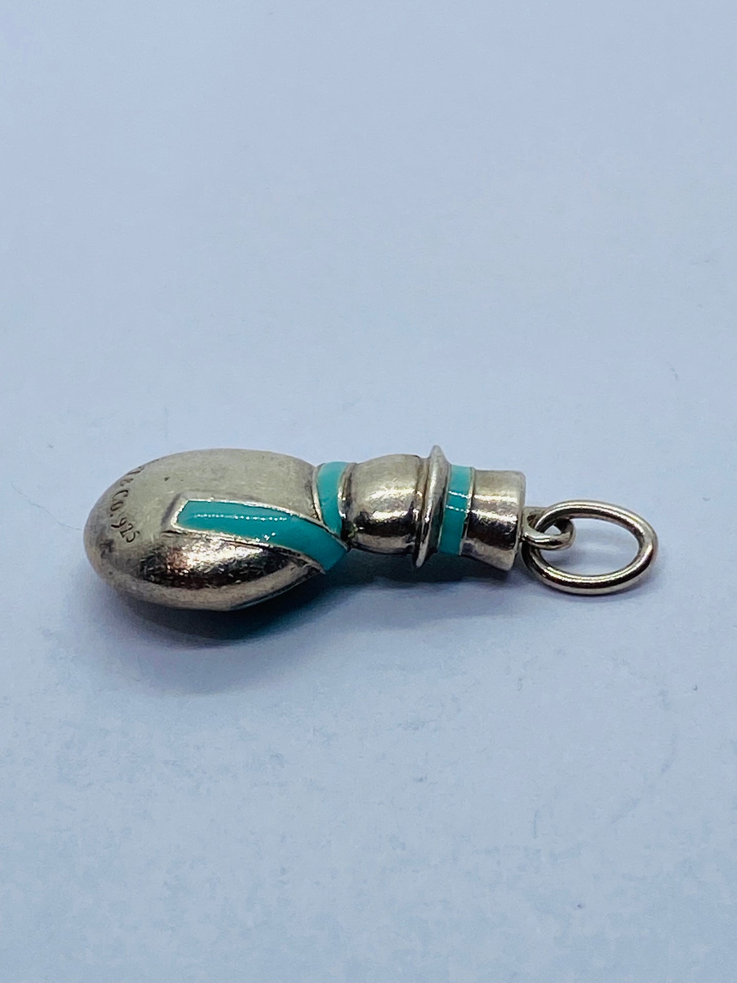 TIFFANY & CO 925 STERLING SILVER SNOWMAN ENAMEL SCARF CHARM RETIRED RARE