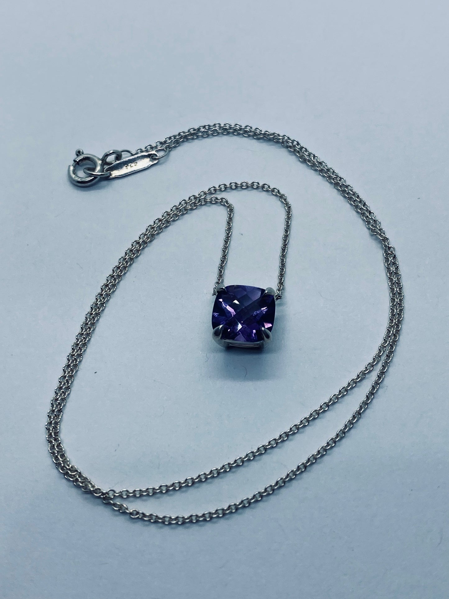 TIFFANY & Co Sparklers Amethyst Gemstone Necklace 16” pouch