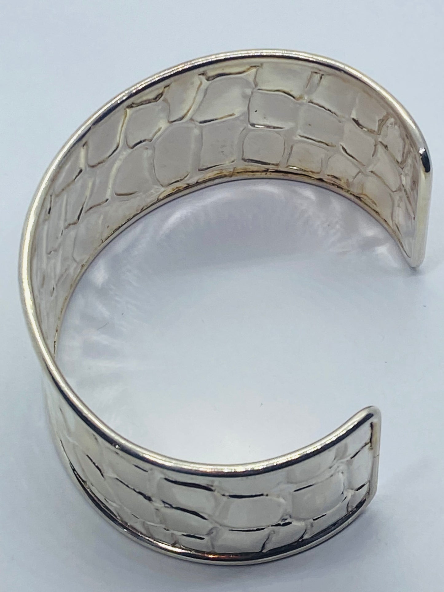 RARE VINTAGE TIFFANY Crocodile Cuff Bracelet 90’s BRACELET Cuff 27MM WIDE BOX