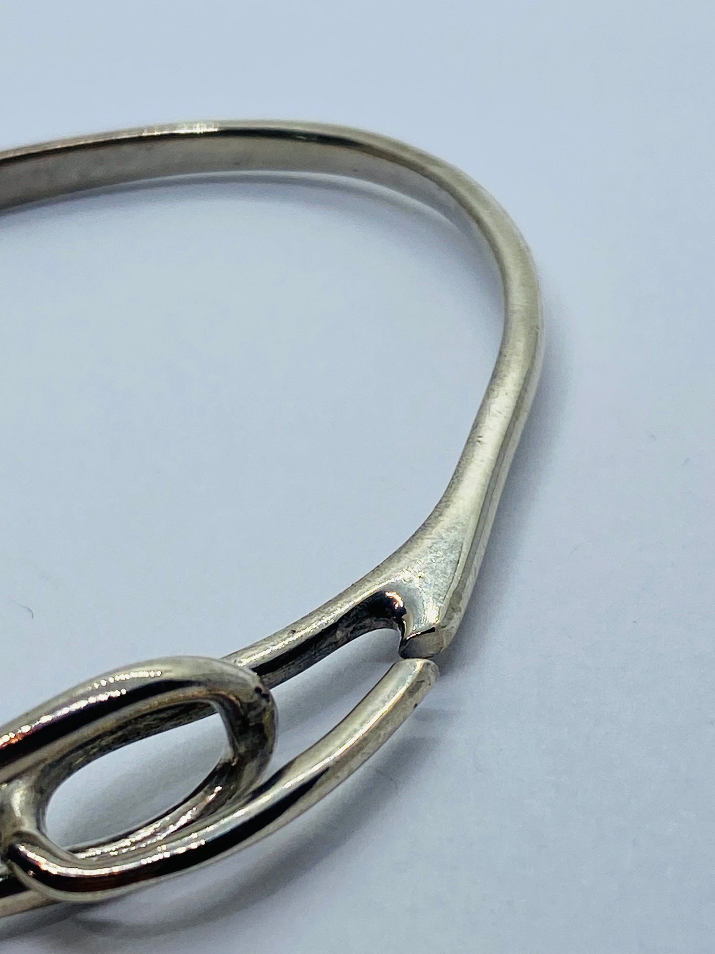 Tiffany & Co. Sterling Silver Infinity Double Loop Bangle Bracelet READ