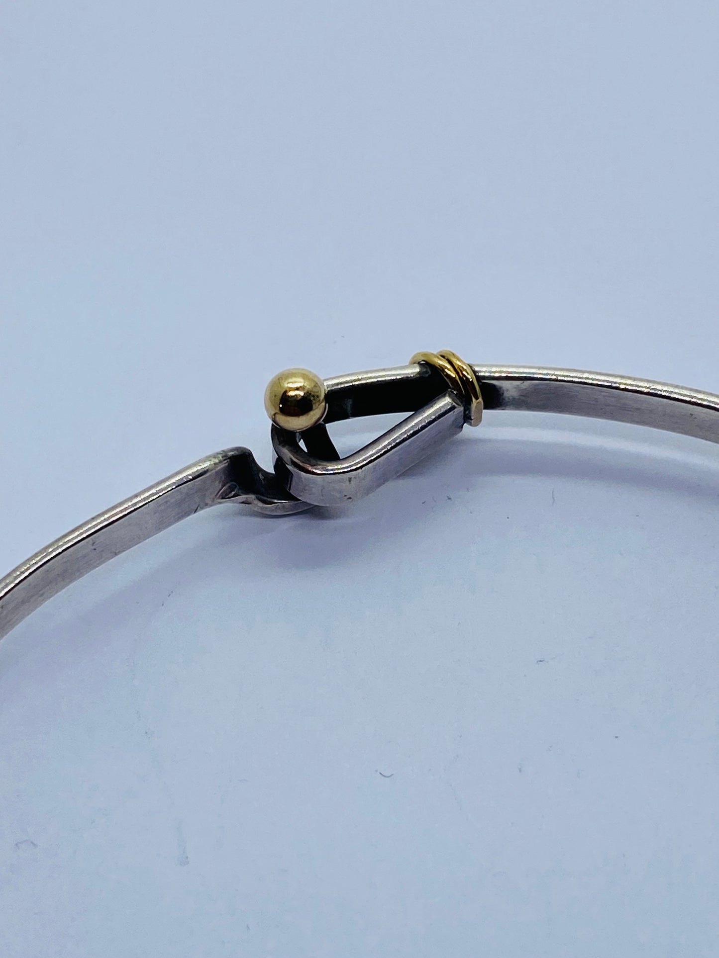 RARE XXL Tiffany & Co. Vintage 925/18k Hook Bangle Bracelet 9.5” 3.1” Diameter
