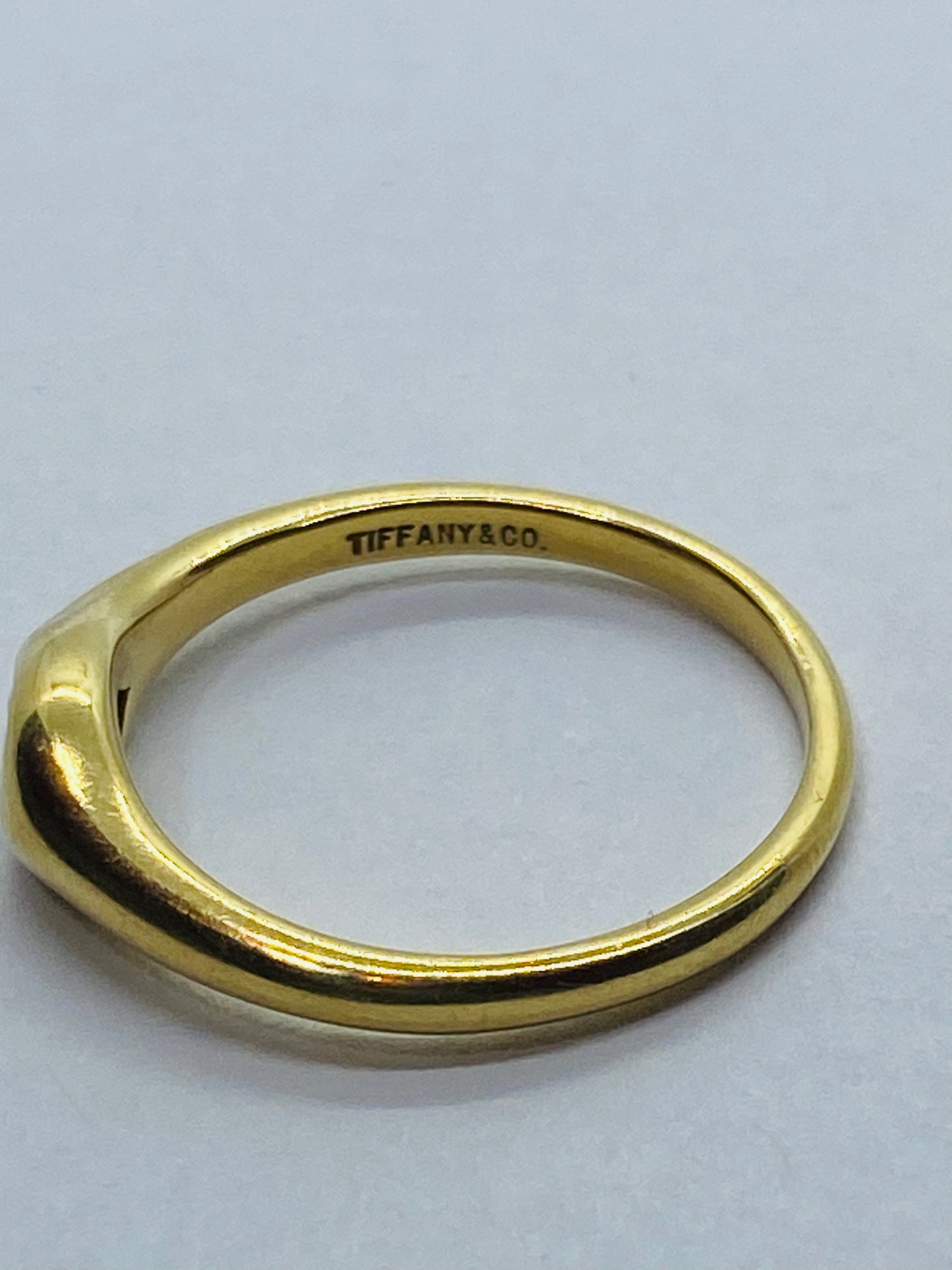 TIFFANY & CO. Blue Pear Shape Sapphire 18k Yellow Gold Authentic Size 4