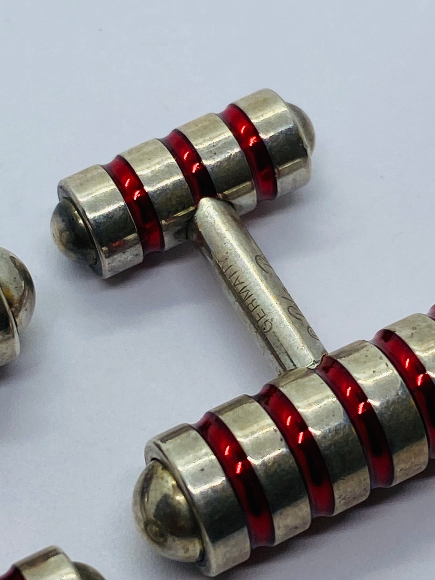 Tiffany & Co Paloma Picasso Sterling Silver Cobalt Red Enamel Cuff Links