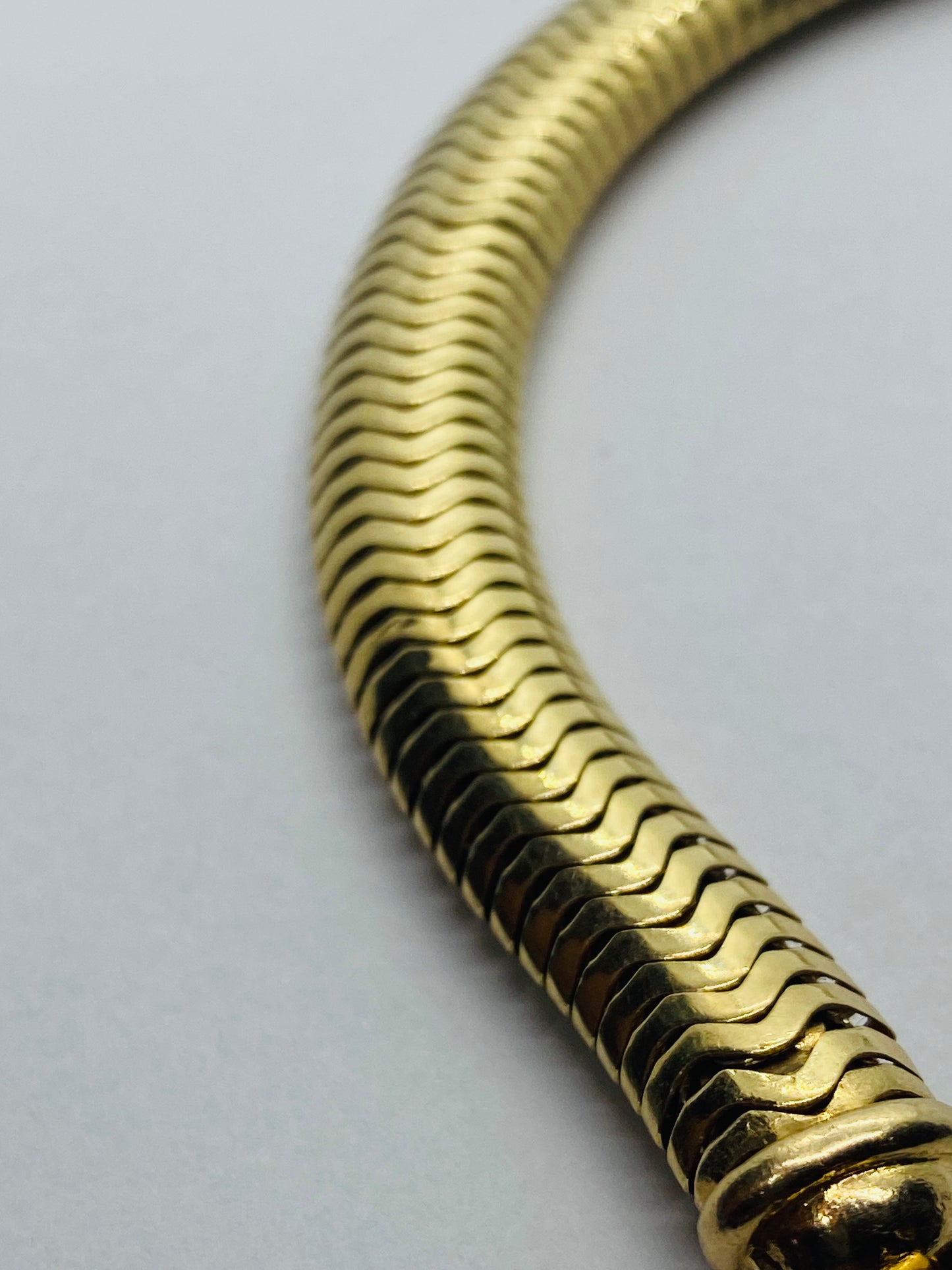 VINTAGE TIFFANY & CO 14k GOLD BRACELET SNAKE FLEX 9.5MM WIDE 6 5/8” Long