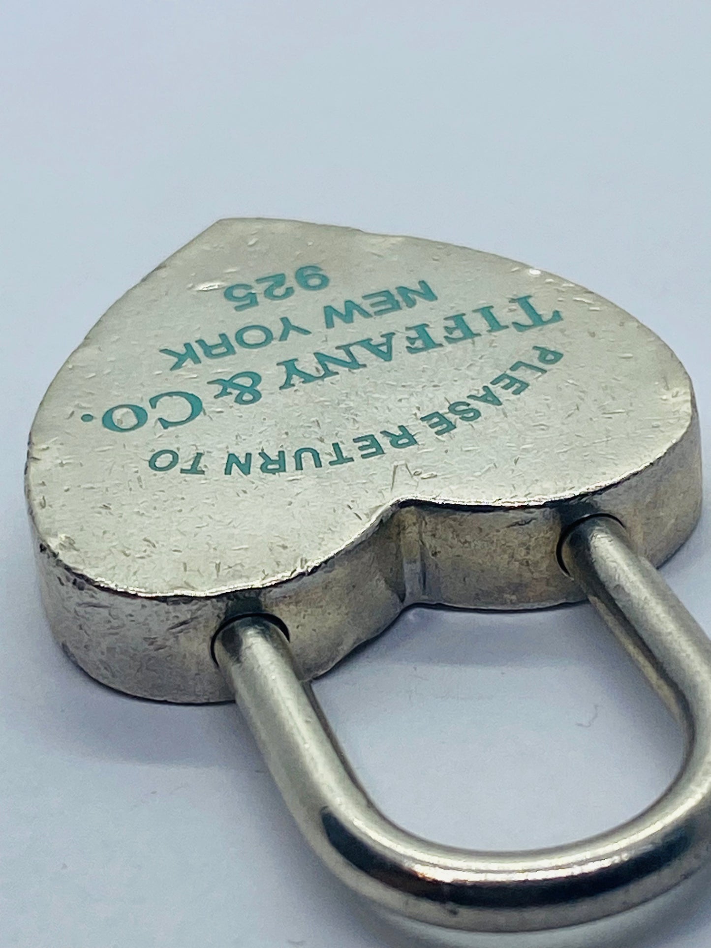 GIANT Tiffany & Co Blue Enamel Heart Padlock Please Return to Tiffany & Co NY 2”