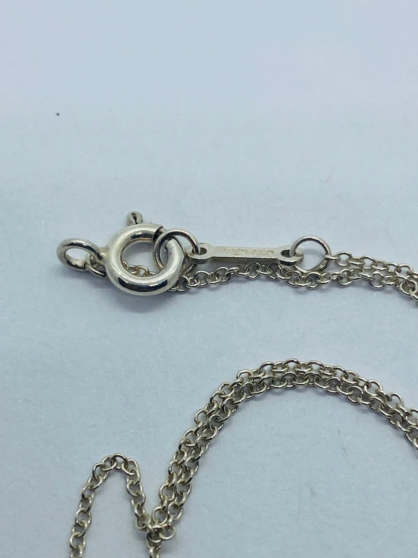 Tiffany & Co Silver Crown of Hearts Cross Pendant 16” Chain Necklace Pouch & Box