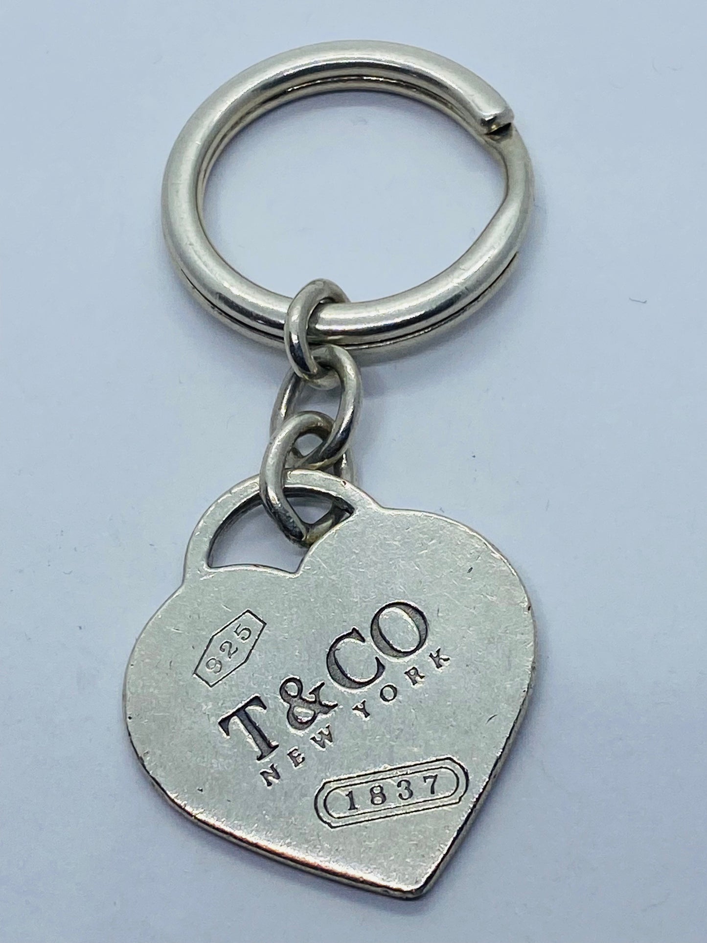 Rare Tiffany & Co Vintage Sterling Silver T & Co New York Heart 1837 Key Chain