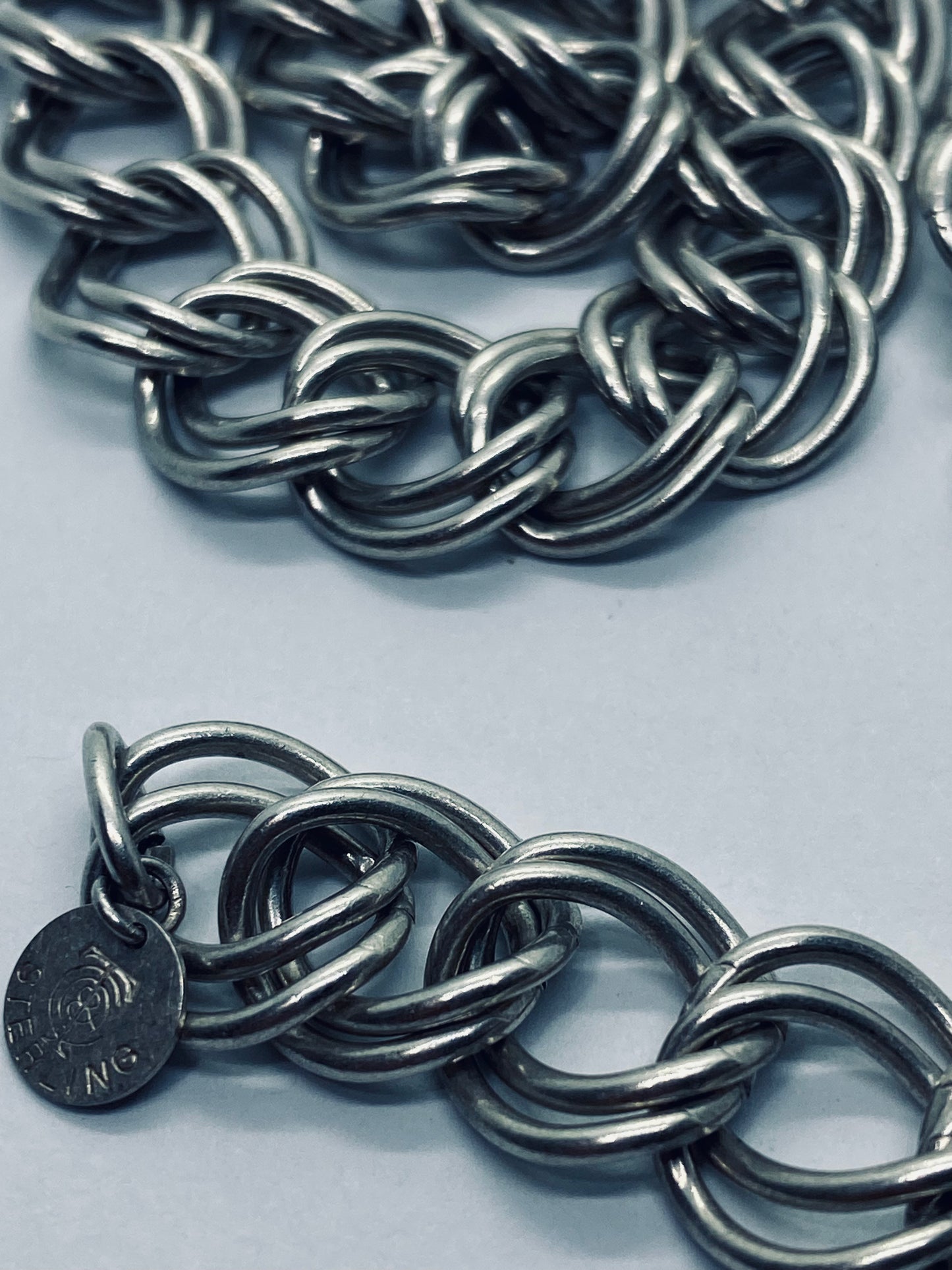 Tiffany & Co double link chain necklace 925 Sterling Silver 25.25” 12MM Wide