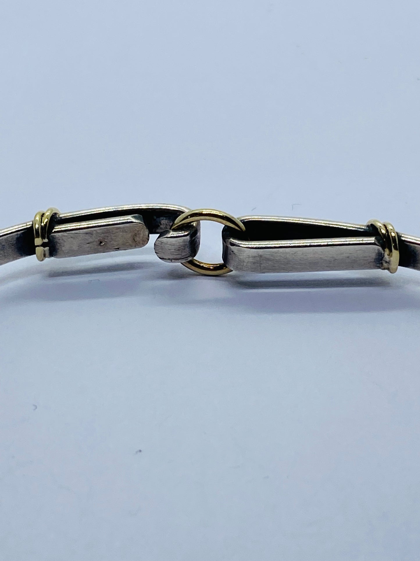 RARE XXL Tiffany & Co. Sterling Silver 18K Yellow Gold Circle Bangle Bracelet