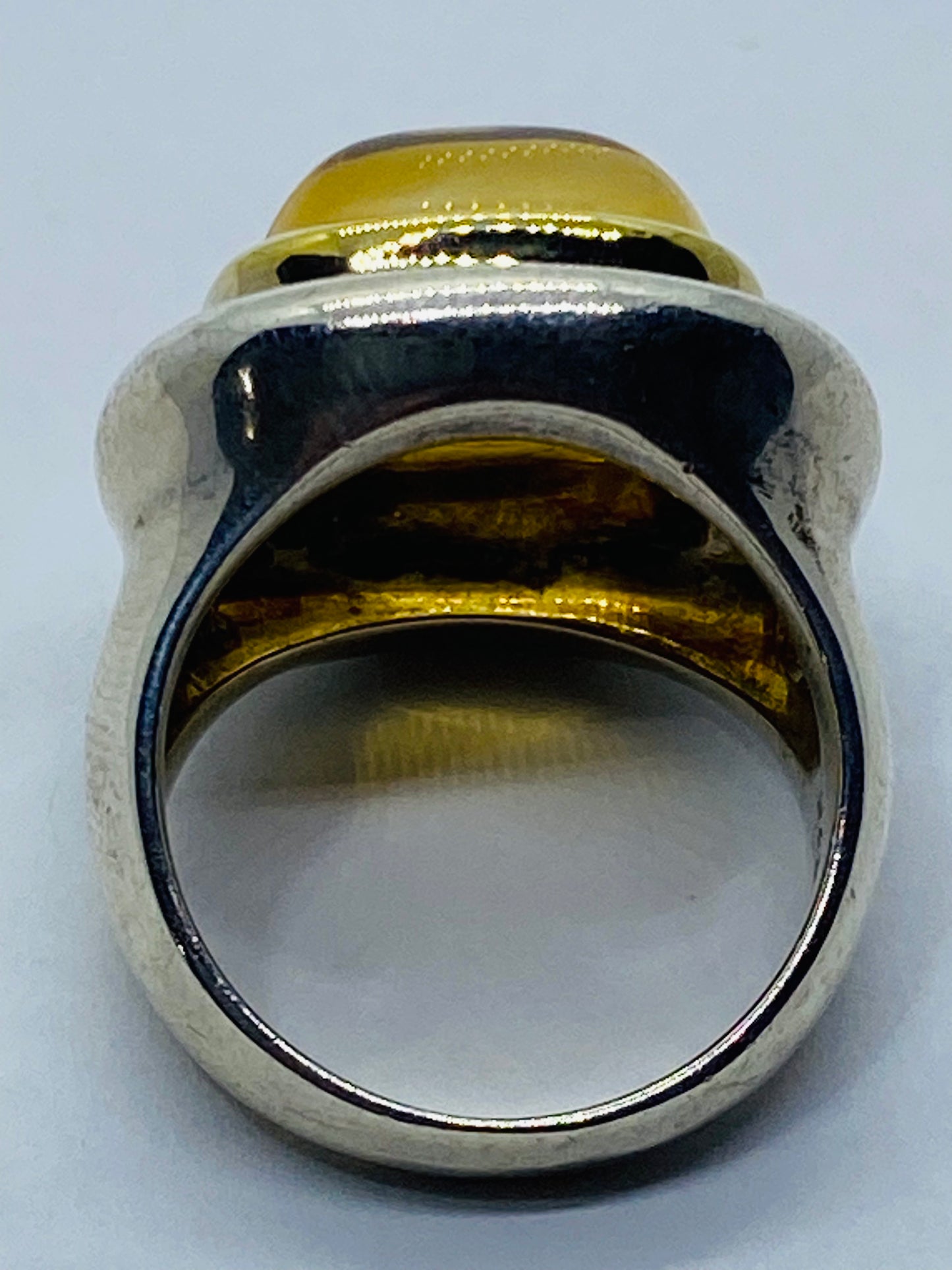 Tiffany & Co Sugar Loaf PALOMA PICASSO Sterling Silver 18k 750 Gold Citrine Ring
