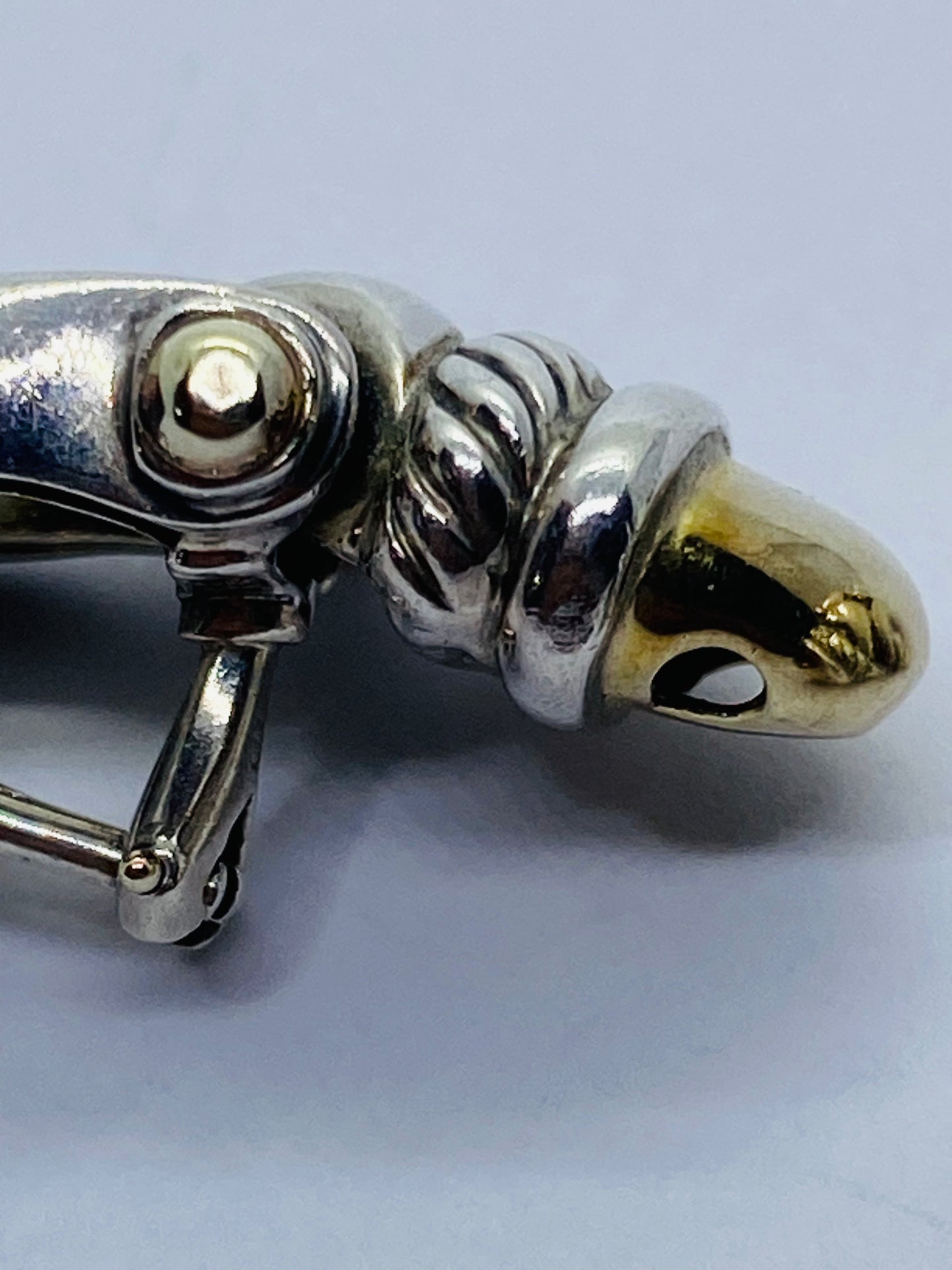 David Yurman Earrings Dangle Drop Acorn Cable Sterling Silver 925 14k Gold 585