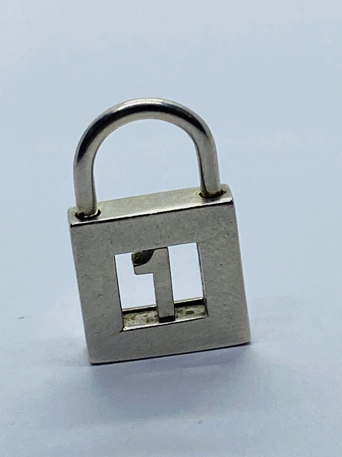 Tiffany & Co Sterling Silver 925 Number One 1 padlock lock charm pendant Numeric