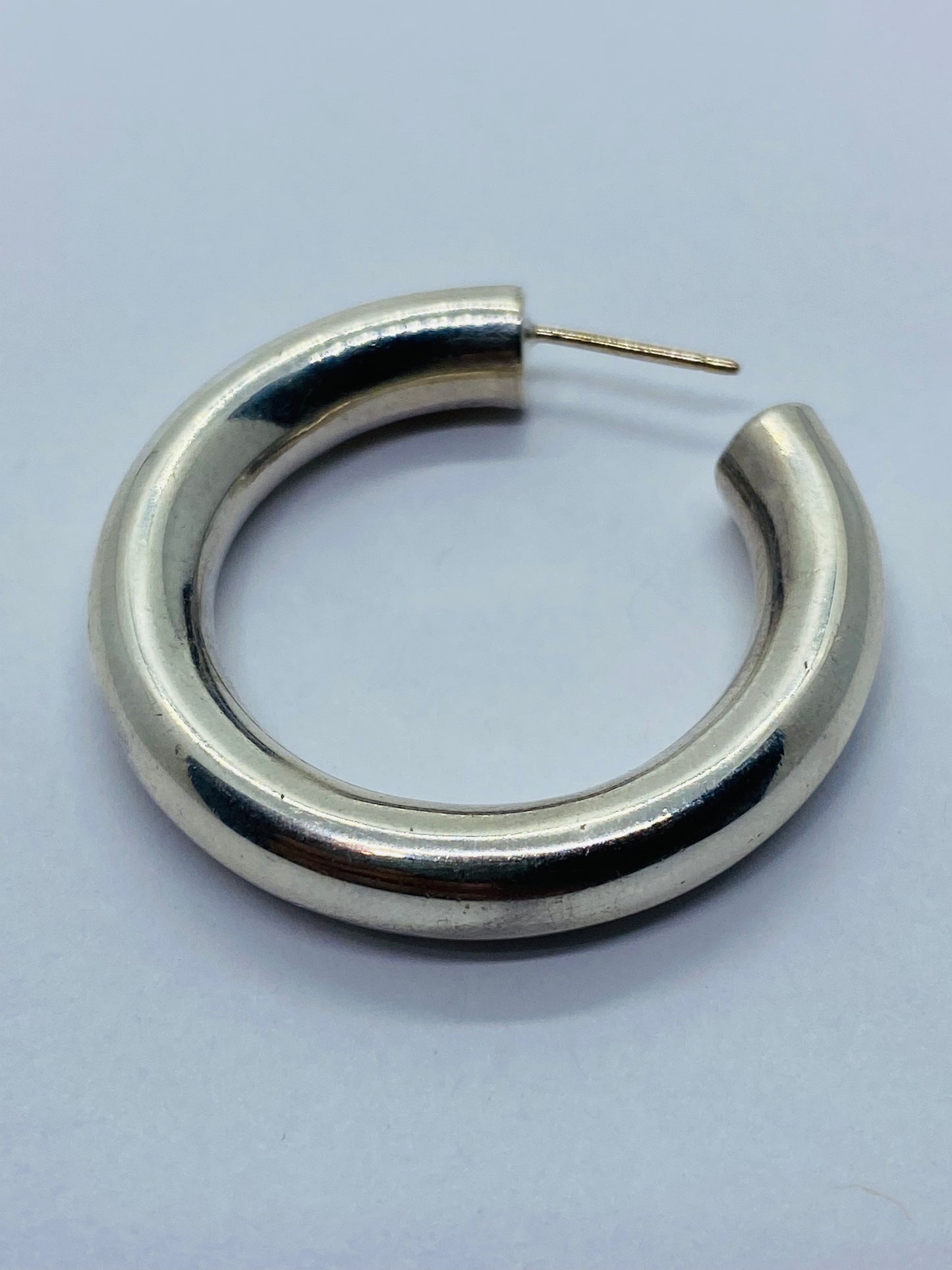 Tiffany & Co. Sterling Silver Smooth Post Hoop Earring 32MM SINGLE
