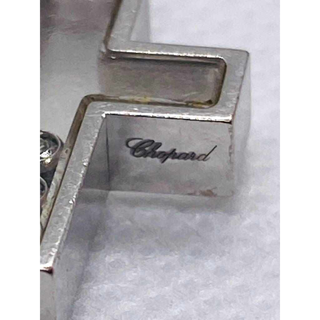 Chopard Happy Diamonds 18K 750 White Gold Cross Pendant Charm