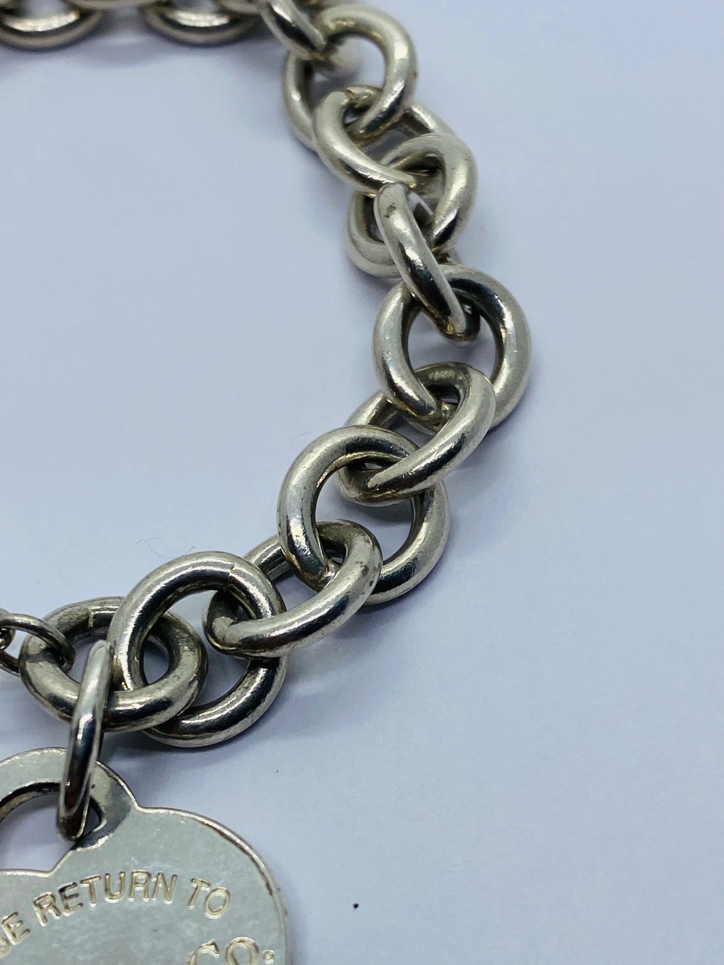 Return To Tiffany & Co 7.5" New Version Toggle Love Heart Bracelet Silver