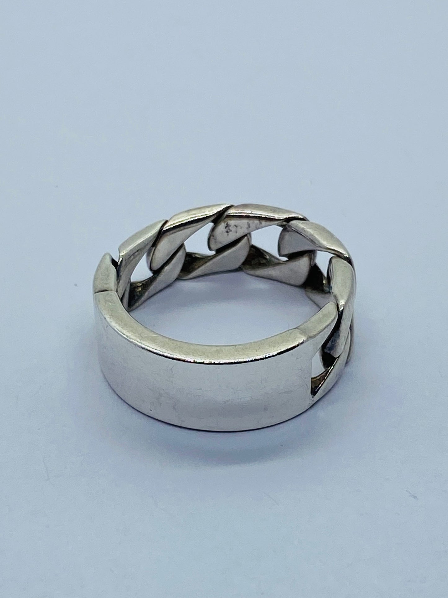 Tiffany & Co. 8MM ID Link Band 925 Sterling Silver Size 6.5