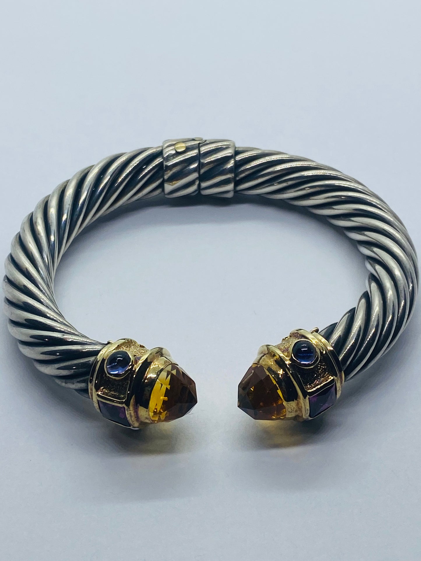 David Yurman 925 14K Gold 10MM Renaissance Bracelet Citrine Amethyst Tourmaline