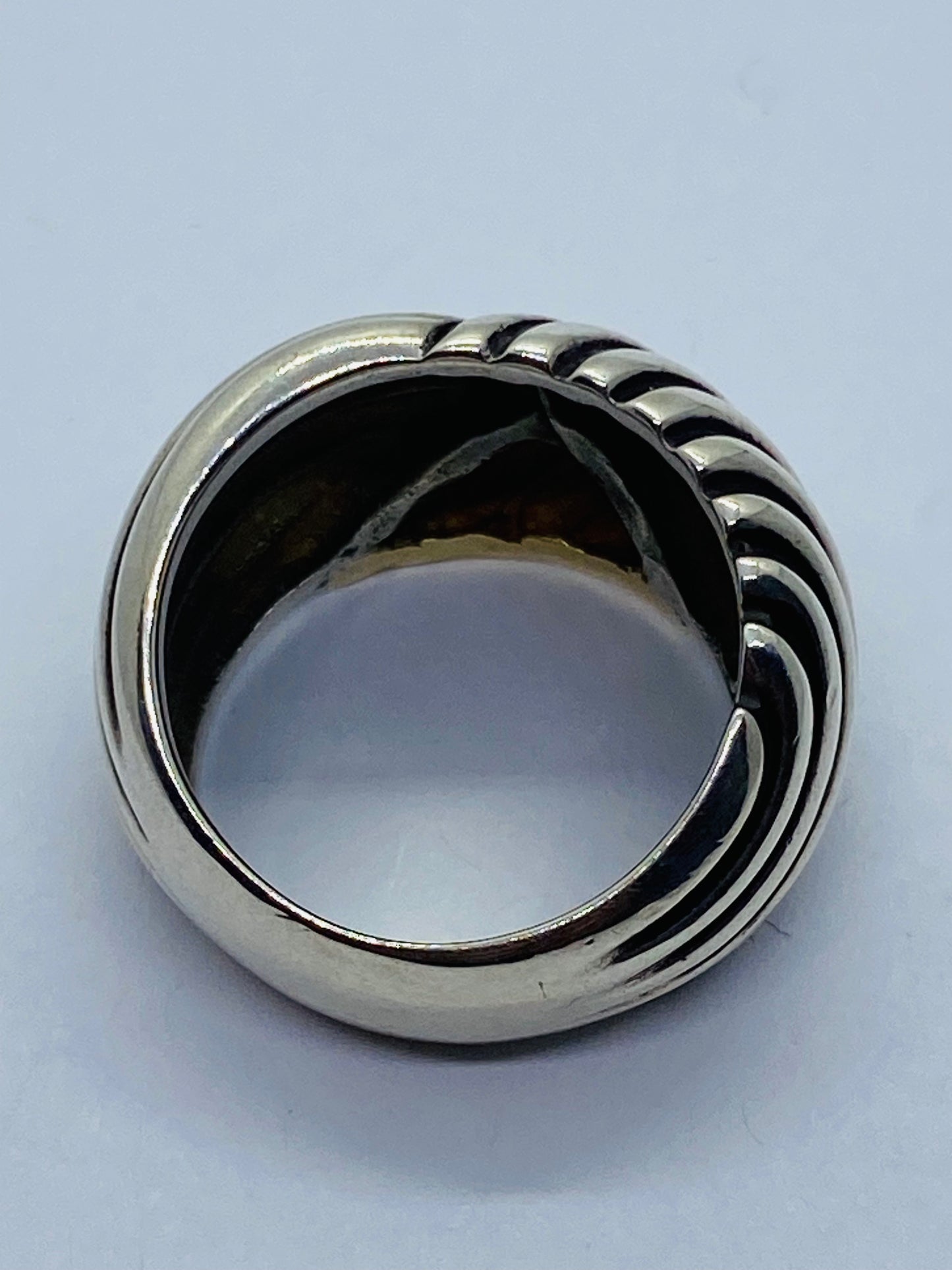 Vintage Tiffany & Co. 14K Gold and Sterling Silver Dome Ring Size 6.75