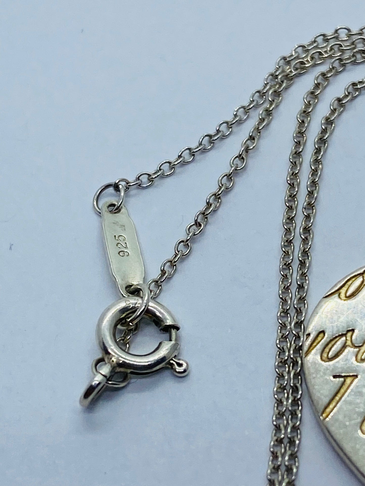 Tiffany & Co. Sterling Silver "I Love You" Notes Heart Pendant Necklace