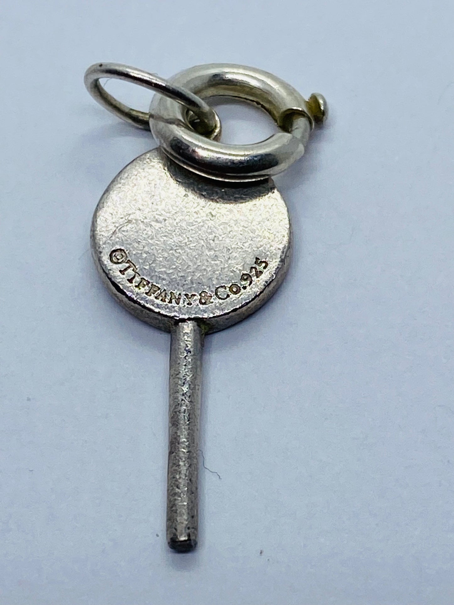 TIFFANY & CO SILVER PINK ENAMEL LOLLIPOP CHARM PENDANT BOX INCLUDED