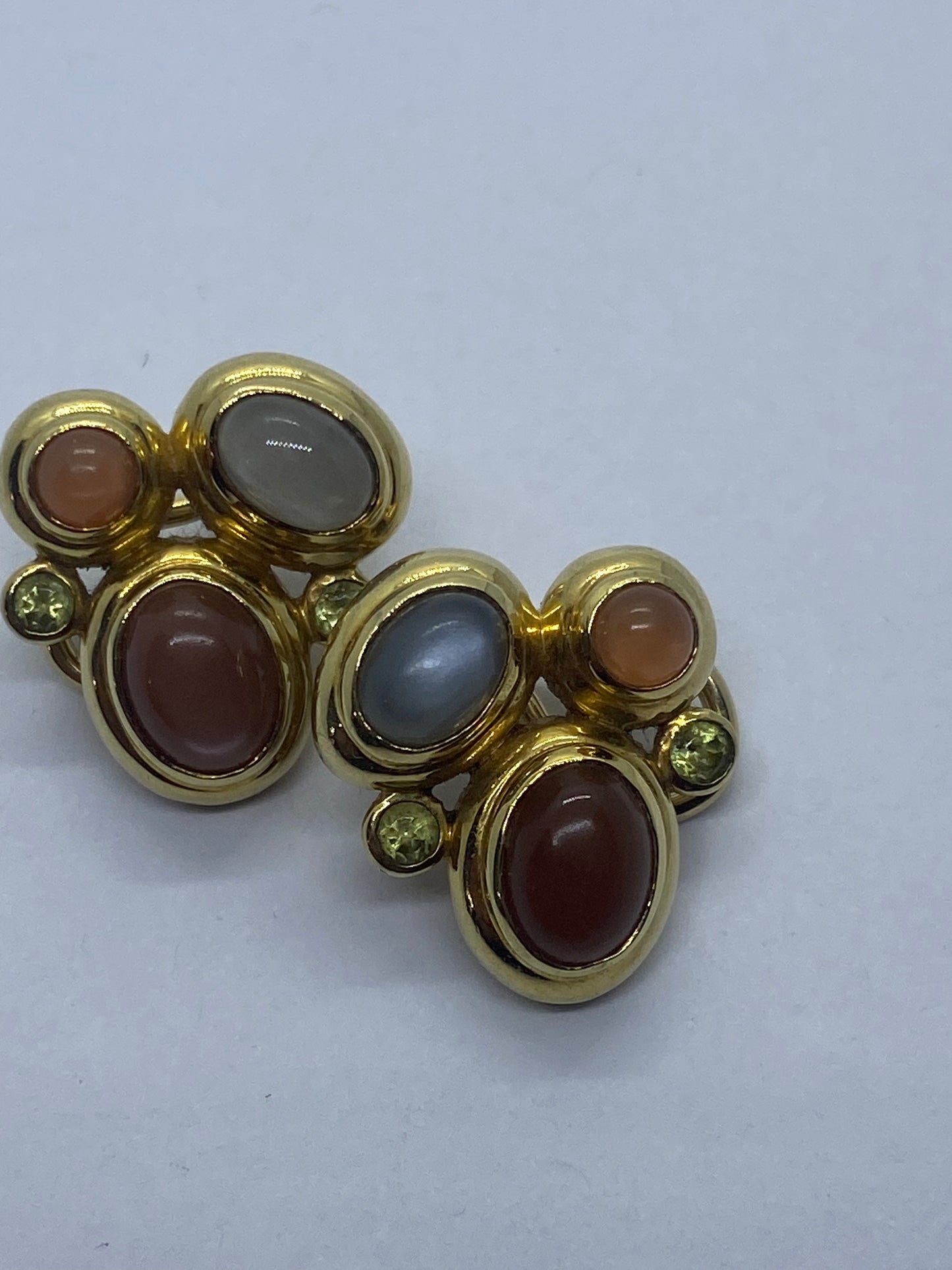 DAVID YURMAN SOLID 18K GOLD MOSAIC GEMSTONE EARRINGS Solid 18K RARE