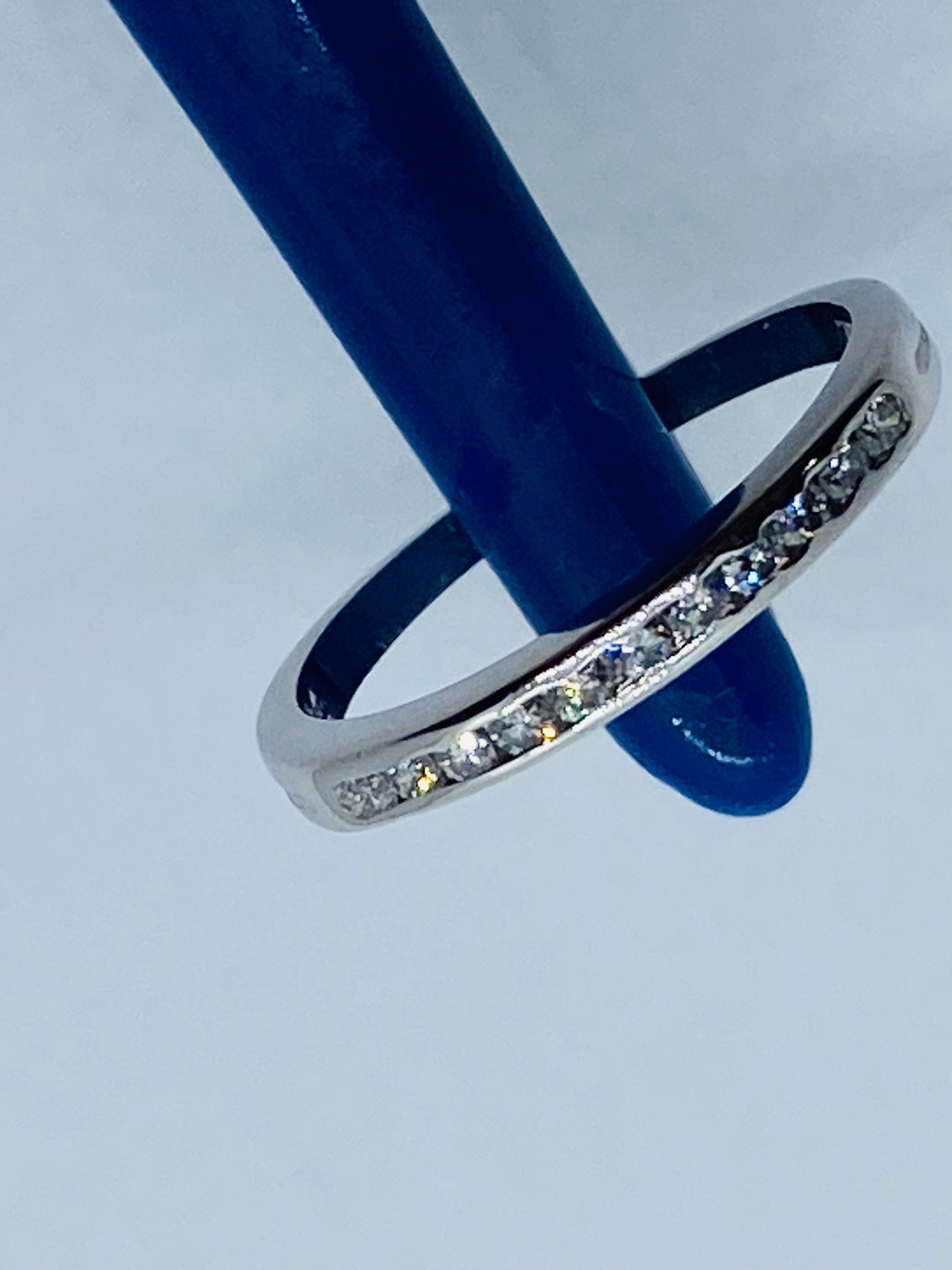 Tiffany & Co Platinum Channel Set Round Diamond 2mm Wedding Ring Band 6
