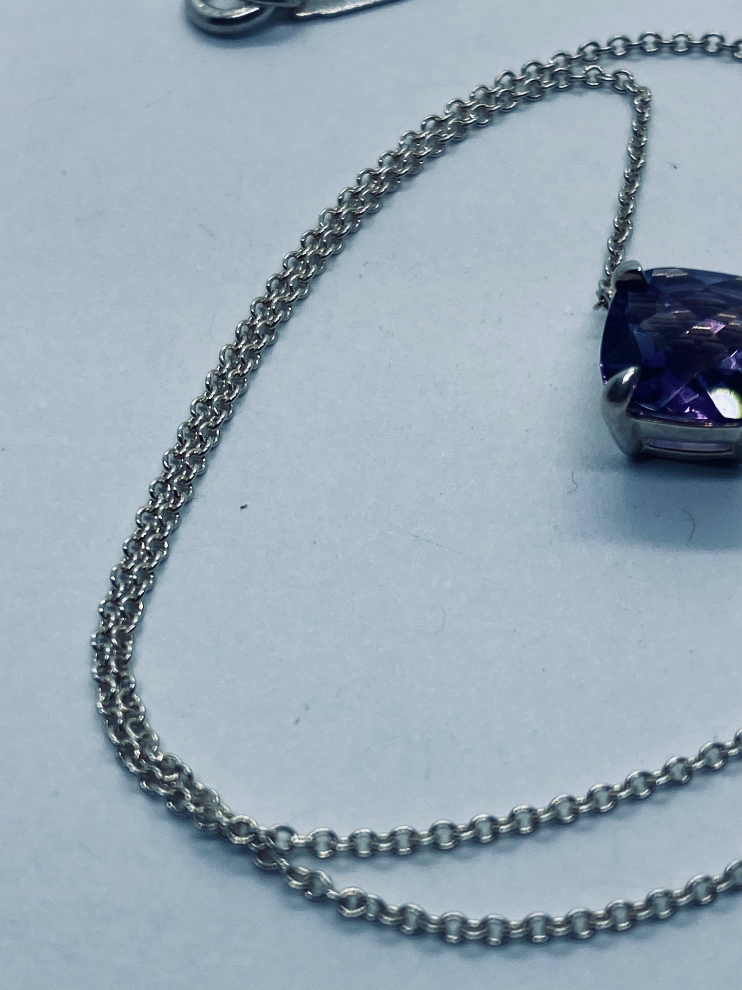 TIFFANY & Co Sparklers Amethyst Gemstone Necklace 16” pouch