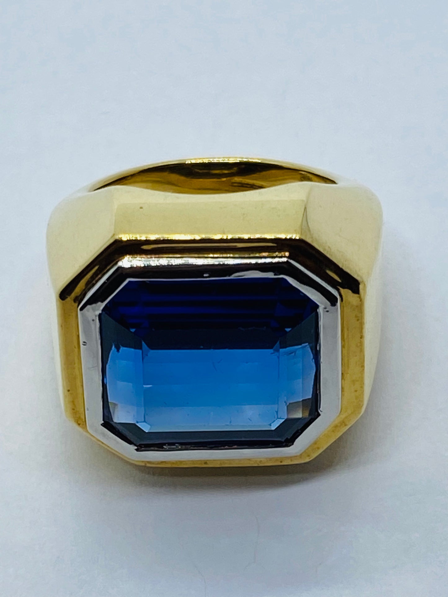 Tiffany & Co Paloma Picasso 18K Two Tone Gold Zoisite Tanzanite Octagonal GIA