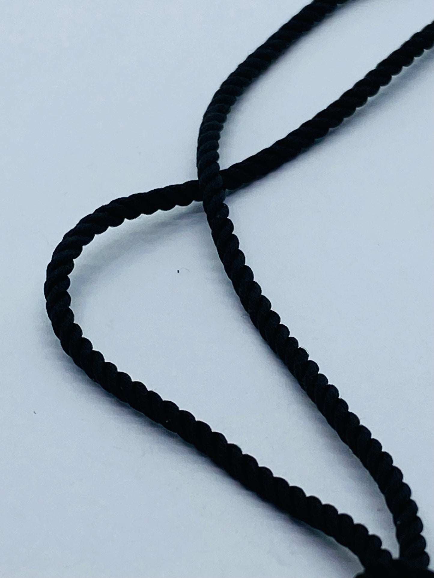 Tiffany & Co White Bone Script New York Fifth Ave Round Silk Cord 16" Necklace