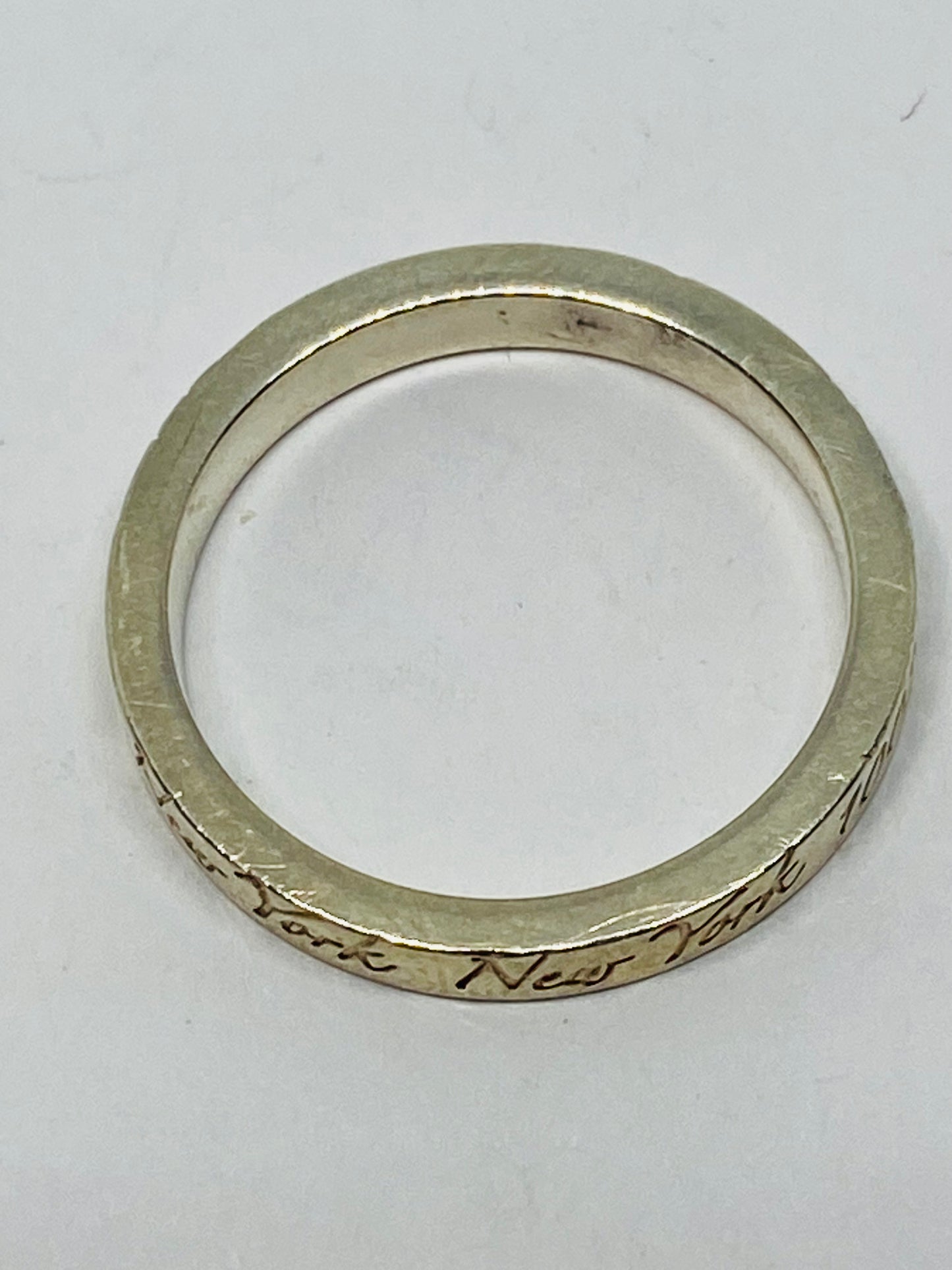 Tiffany & Co Sterling Silver Notes Narrow Band Ring Size 6.5