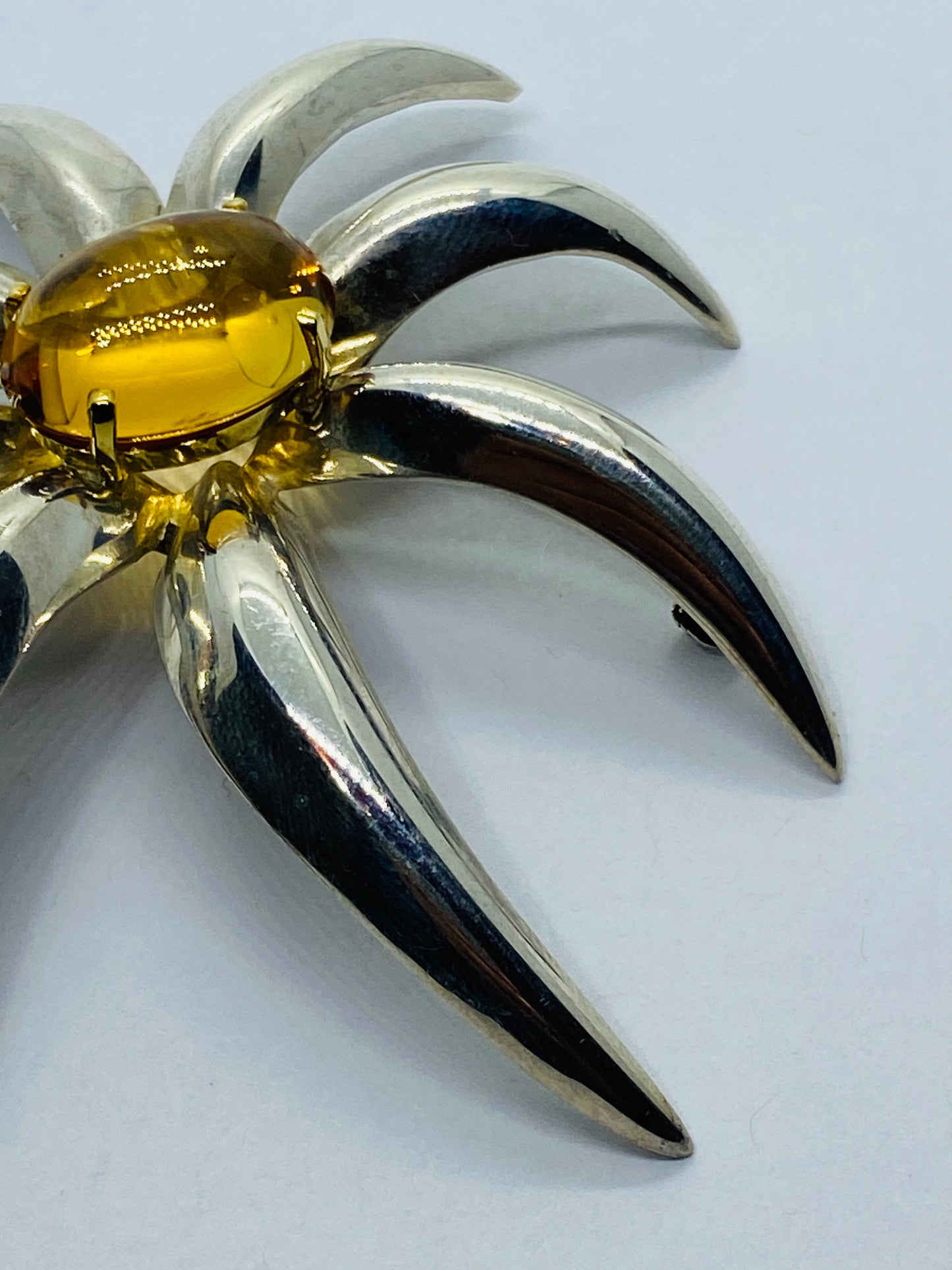 Tiffany & Co Fireworks Large Brooch With Citrine 1995 925 Sterling 750/18K Gold