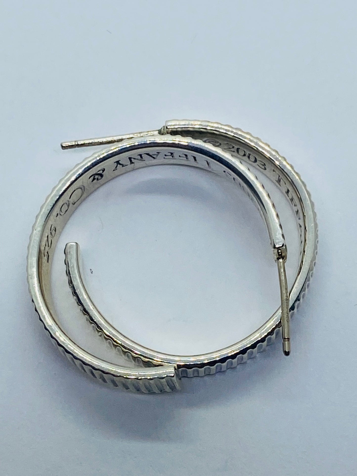 Tiffany & Co Sterling Silver 925 Coin Edge Hoops 26mm