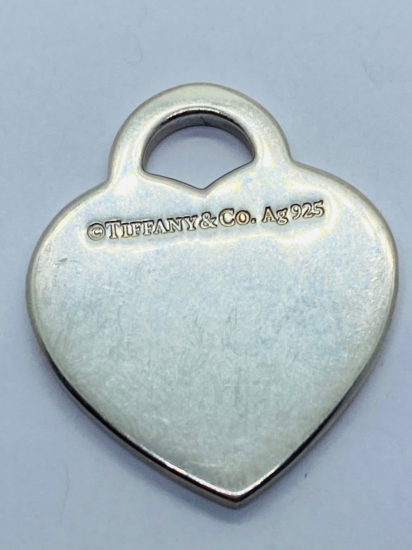 Tiffany & Co. 925 Silver MEDIUM Red Outline RTT Heart Charm Pendant