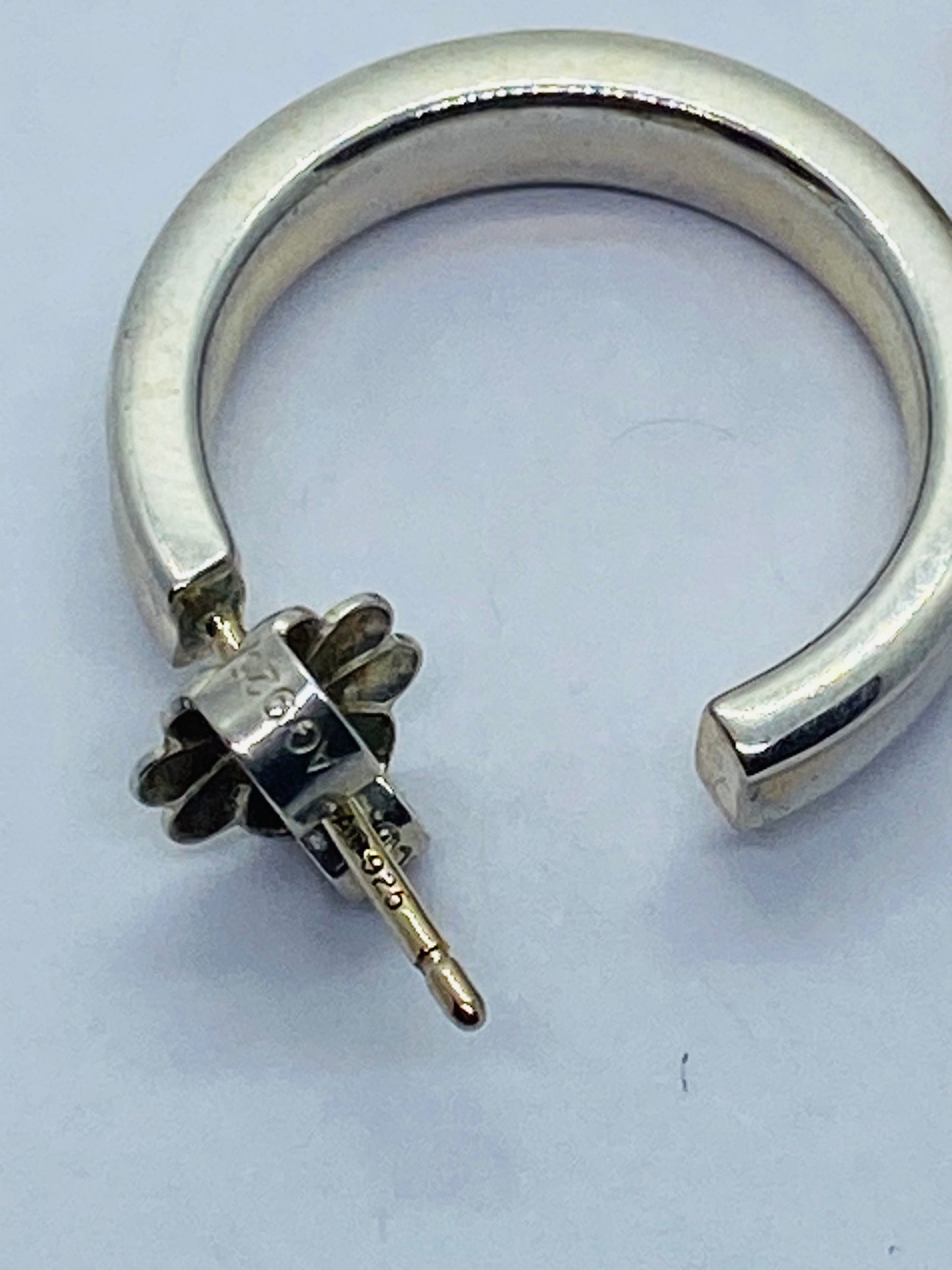 Vintage silver TIFFANY & CO. SMALL HOOPS 1837 earrings 3MM 18MM