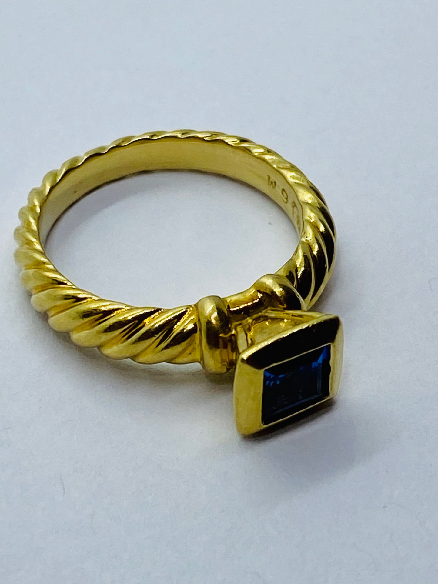 David Yurman 18K Yellow Gold Amethyst Cable Ring Size - 6