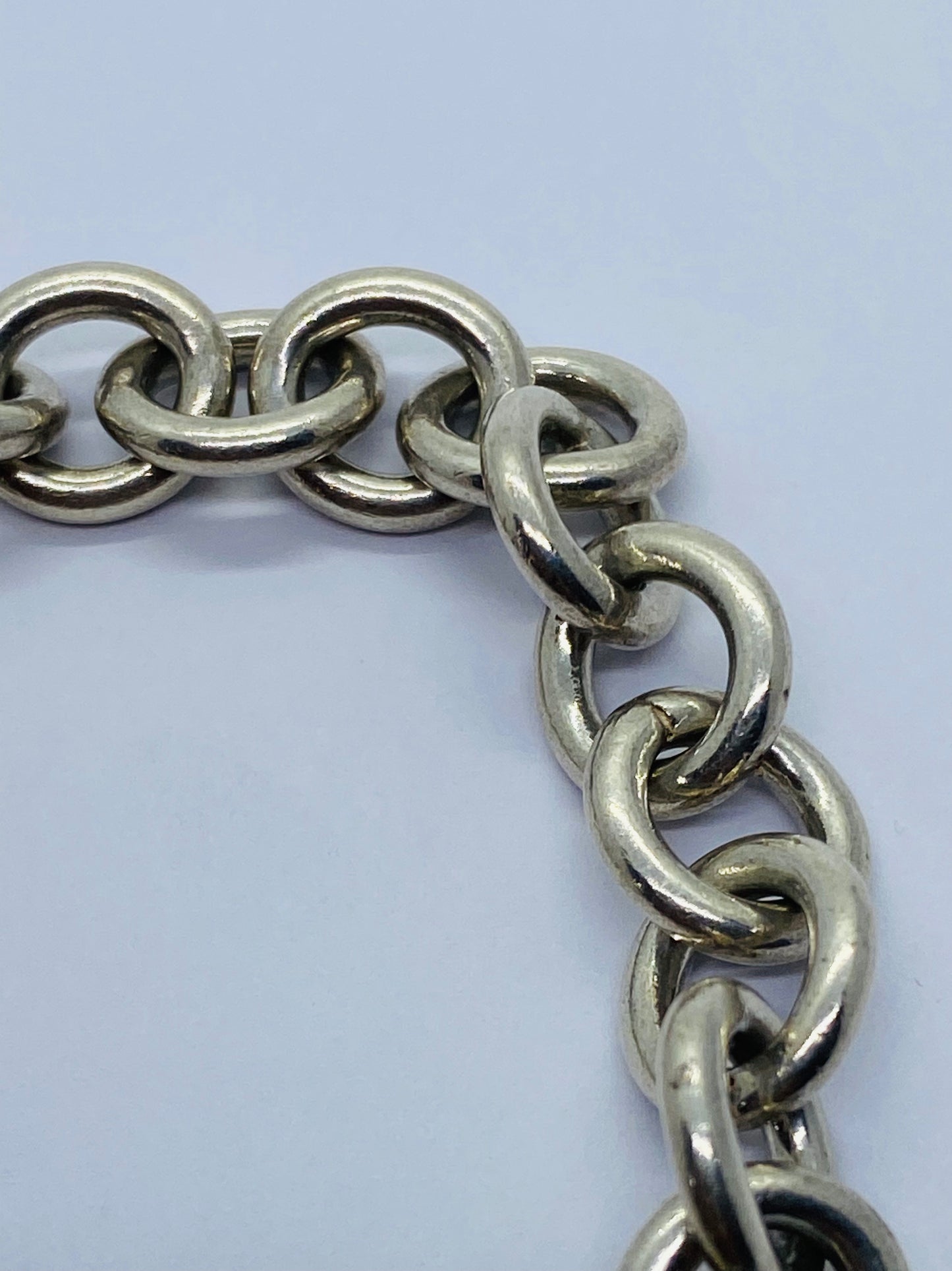 Return To Tiffany & Co 7.5" New Version Toggle Love Heart Bracelet Silver