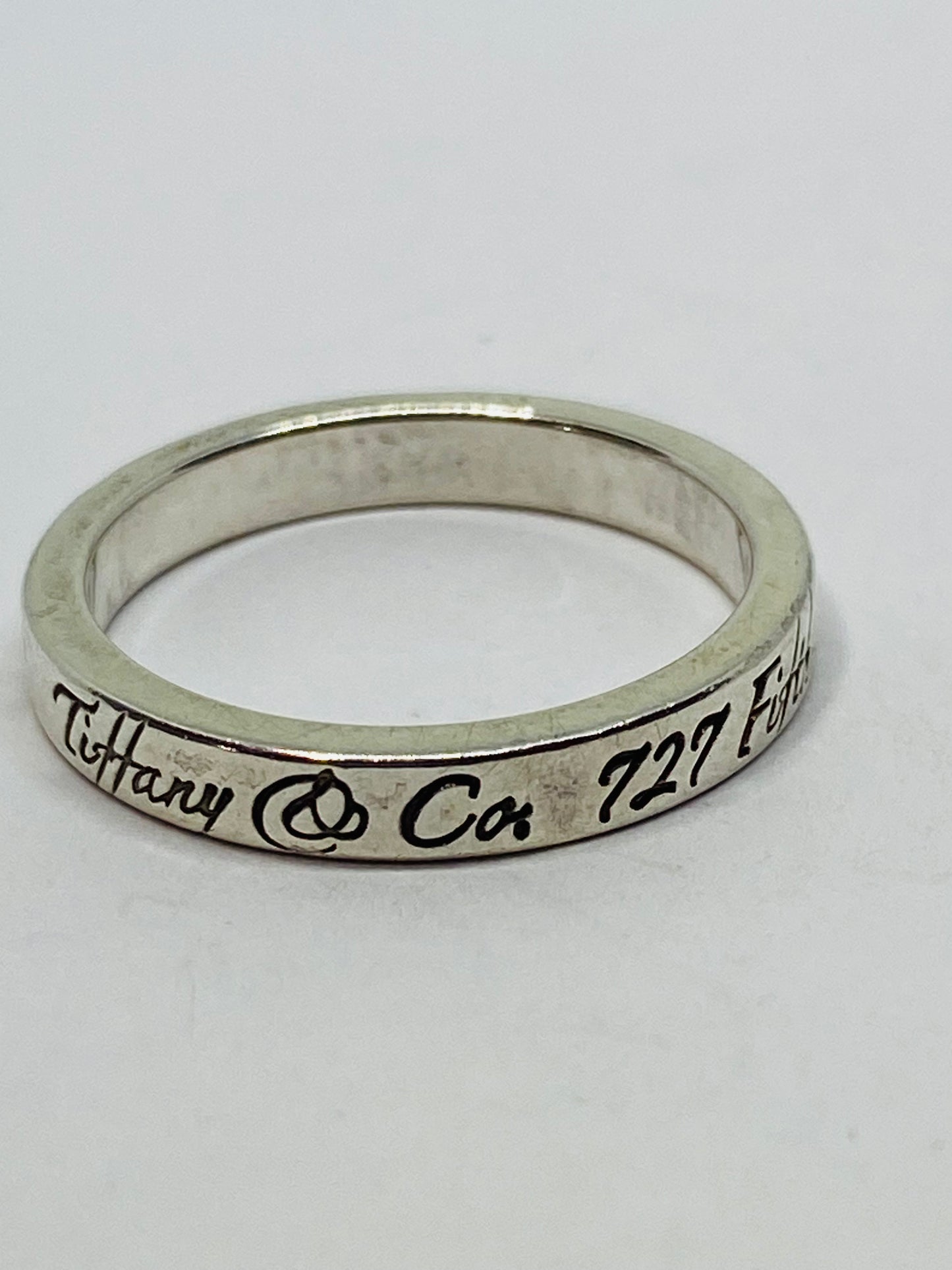 Tiffany & Co Sterling Silver Notes Narrow Band Ring Size 6.5