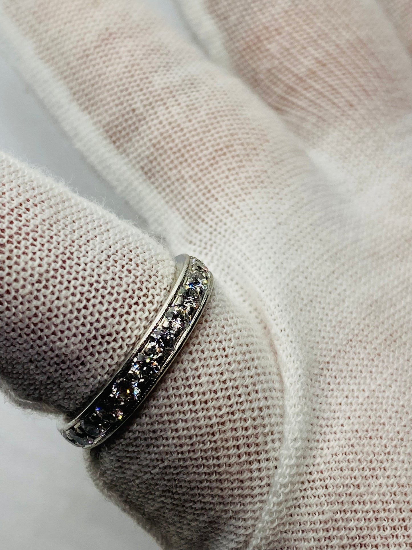 $7350 TIFFANY & CO. PLATINUM ROUND DIAMOND ETERNITY FROM LEGACY 1.21CT 3.2MM 5.5