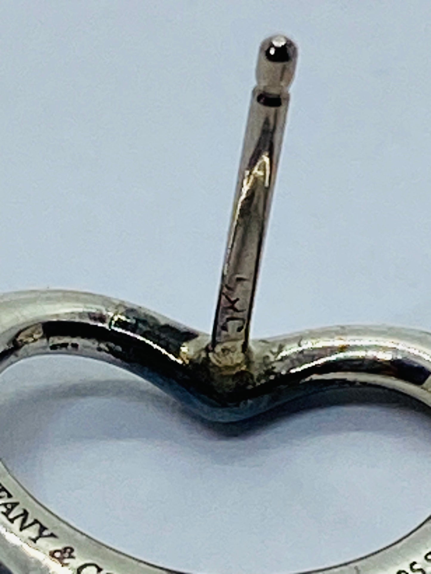 Rare LARGE Tiffany & Co. Peretti Sterling Silver Open Heart Stud Earrings 17MM