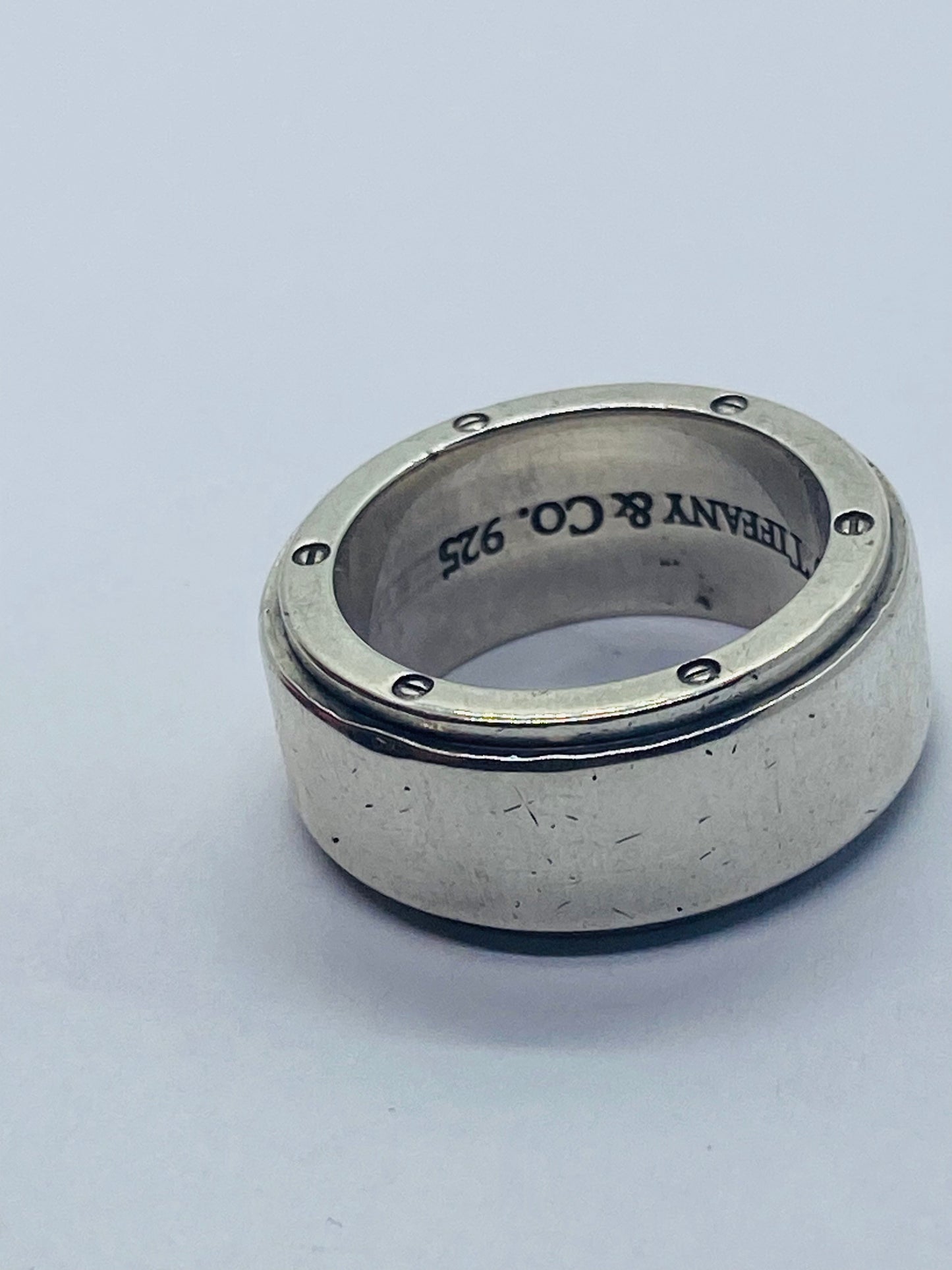Tiffany & Co Silver Wide Metropolis Ring Size 6