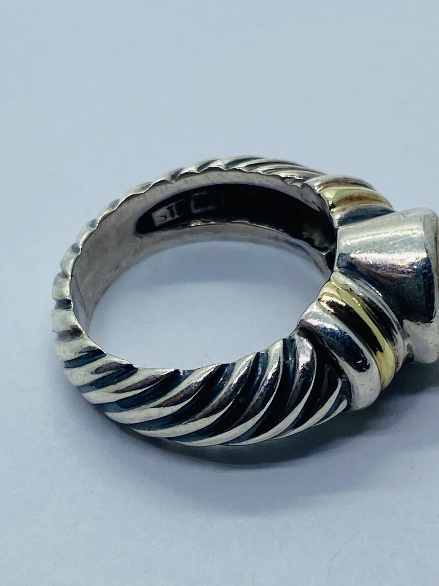 Genuine David Yurman Ring- 14kt/ss With 7.7mm Pearl size 5